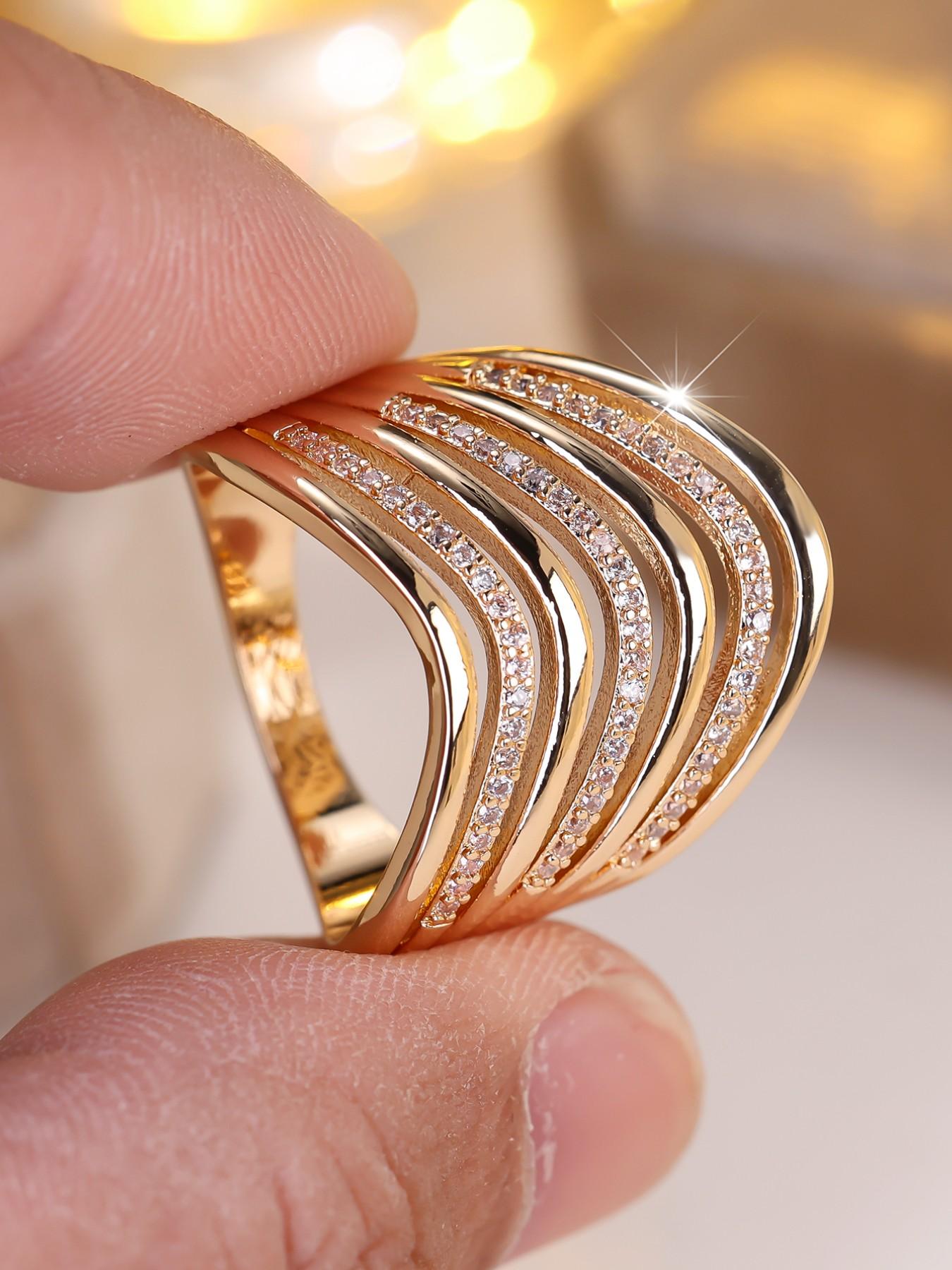 Exquisite Multi-layer Engagement Ring - Fashion Synthetic Zirconia Stackable Rings for Women & Girls, Perfect for Wedding Jewelry Engagement Ring, Daily Wear Anniversary Valentine's Day Gift