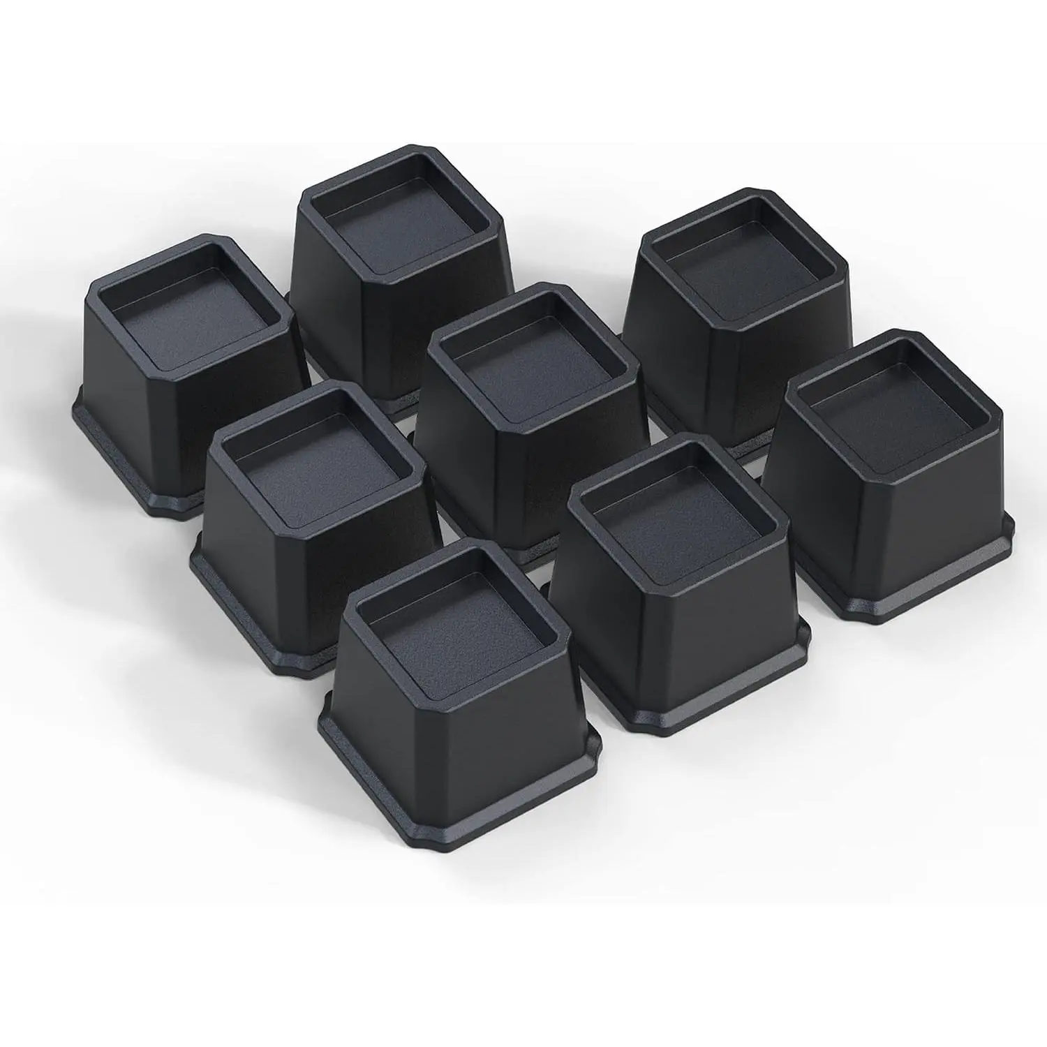 Bed Risers 3 Inch Heavy Duty, Furniture Risers, Set of 8, Black | Made of Durable Plastic, Can Lift Up A Variety of Furniture, For Bed Frame, Couch, Desk, Chair, Lifts Up to 1,500 lbs