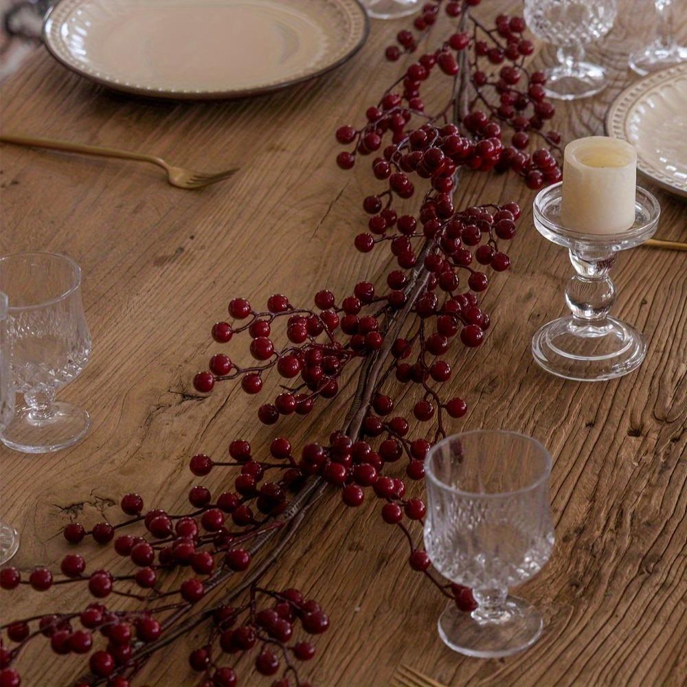 1pc Christmas Red Berry Garland, Artificial Red and Burgundy Berry Christmas Garland for Indoor Outdoor Home Fireplace Decoration for Winter Holiday New Year Decor (Red)