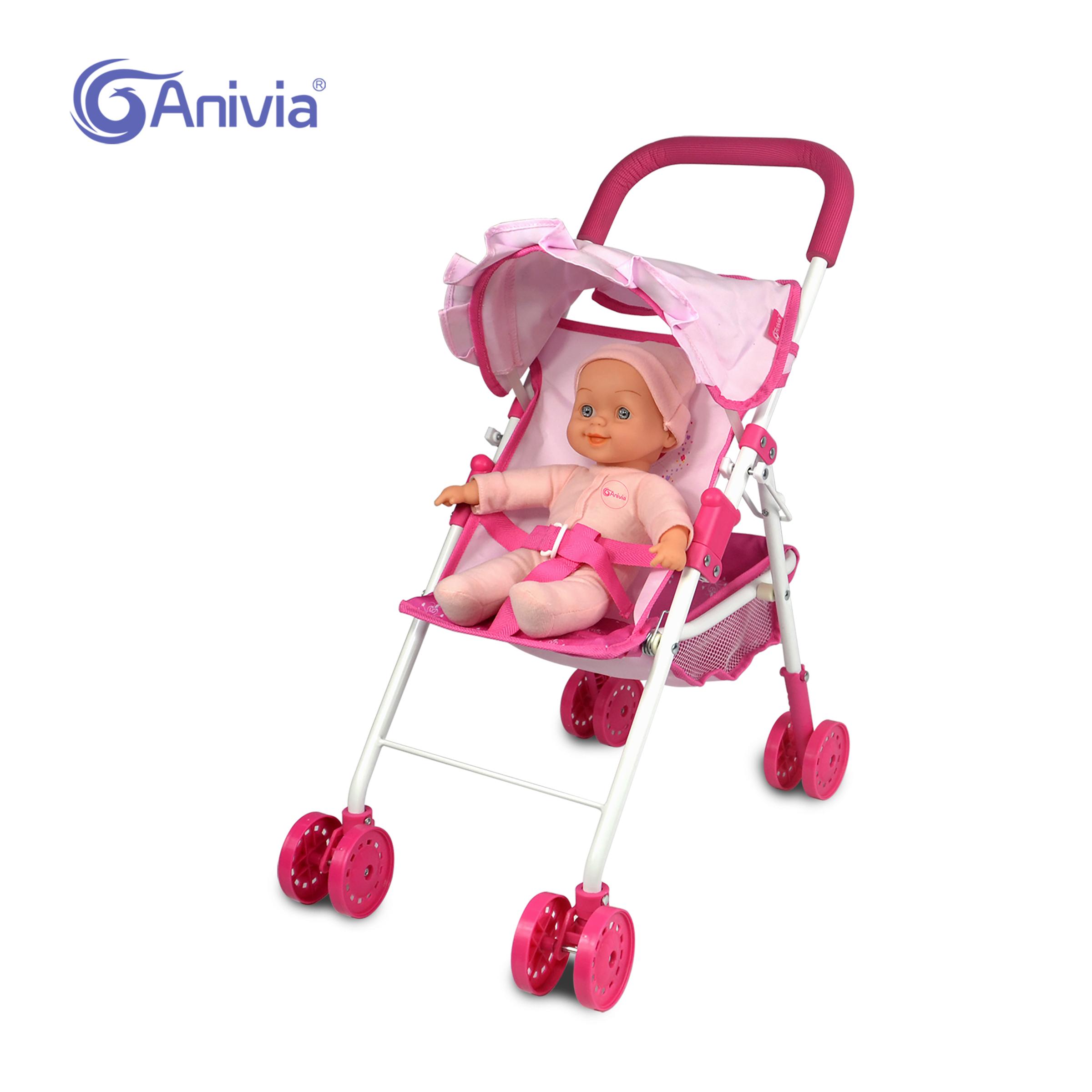 Anivia Brand Doll Stroller Set, Includes Doll and Stroller, Ideal for Kids Aged 3+, Perfect for Holiday Gifts, Christmas and Birthday Presents