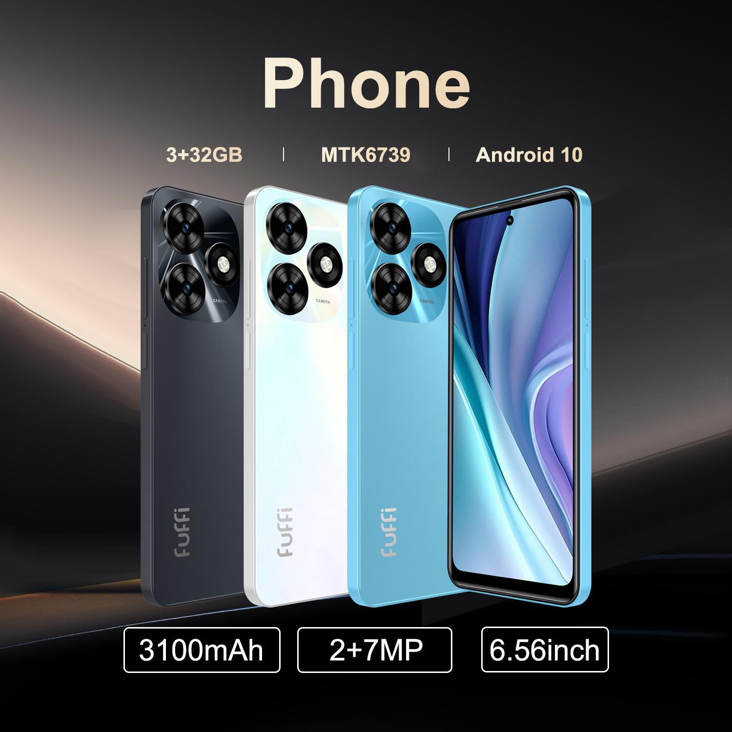 Fuffi-M16 Pro Smartphone Mobile Phone, 6.56-inch Display, Unlocked 4G, Android 10.0, 3 GB RAM + 32 GB Memory, 3100 mAh Battery, Dual SIM, Quad-Core Processor