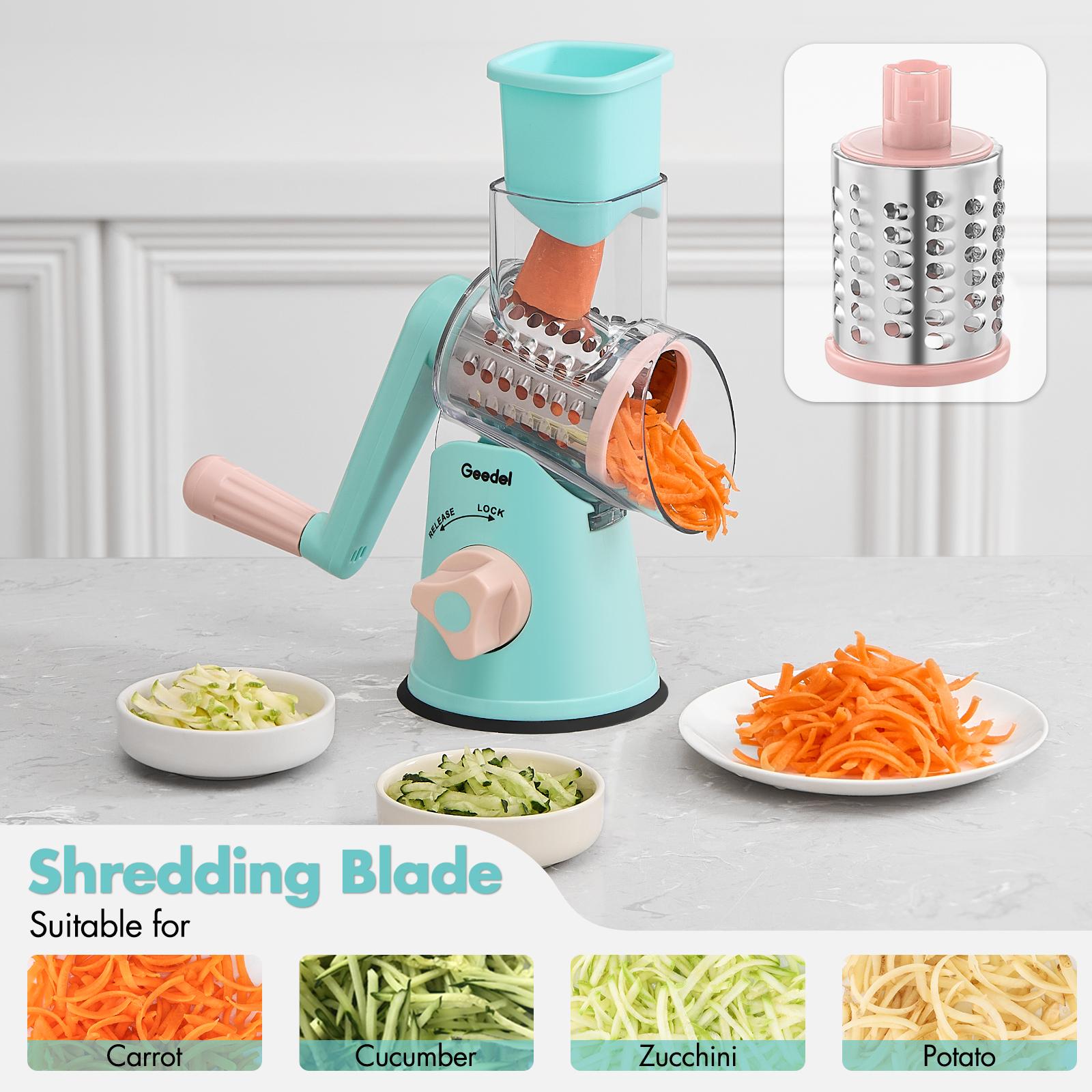 Geedel Rotary Cheese Grater for vegetables, fruits and nuts, Cheese Slicer well-designed blade, multifunctional kitchen utensils