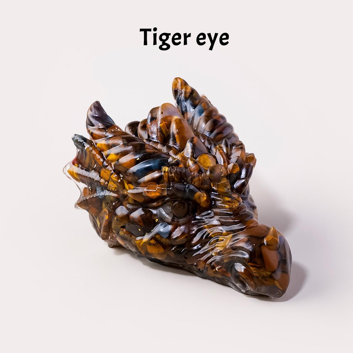 Natural Crystal Dragon Head Statue, Reiki Healing Feng Shui Figurine, Home Office Decoration, New Year Gift, 1pc Amulet Sculpture