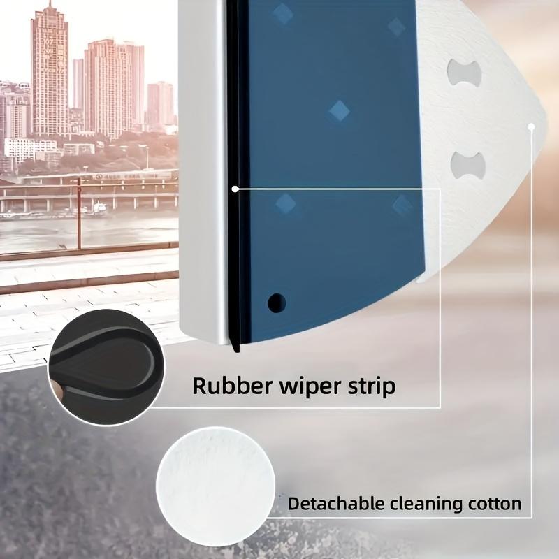 Double-Sided Magnetic Window Squeegee Home Cleaning Tool, Scratch-Free Glass Cleaner, Ring Handle, Suitable for 3-8mm Glass, Durable Plastic Design