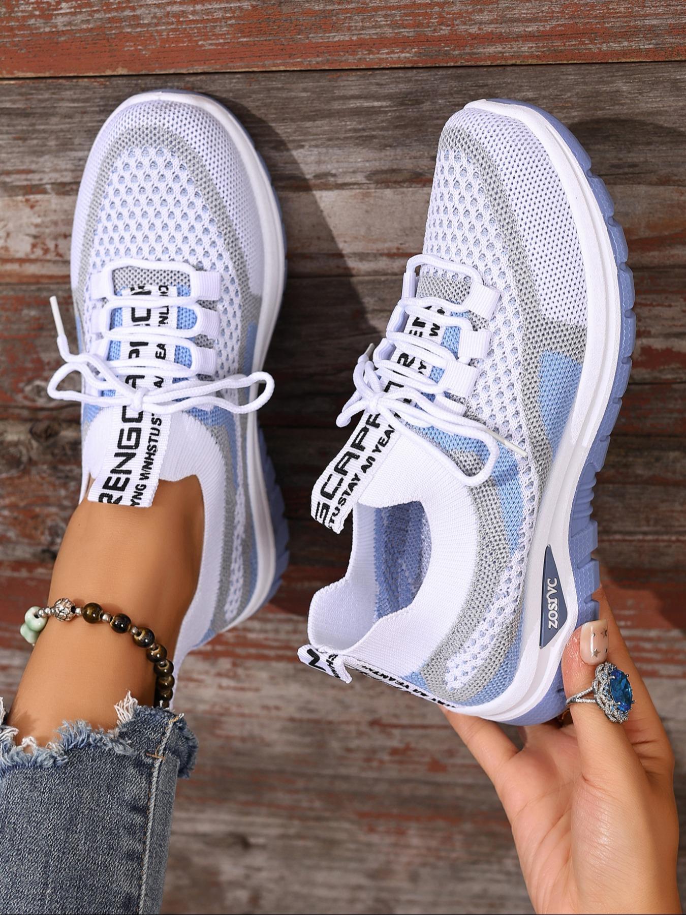 Women's Casual Sports Shoes, Large Size New Lightweight Soft Sole, Outdoor Comfort Anti-Slip Walking Shoes, Daily Lace-Up Low Top Running Shoes