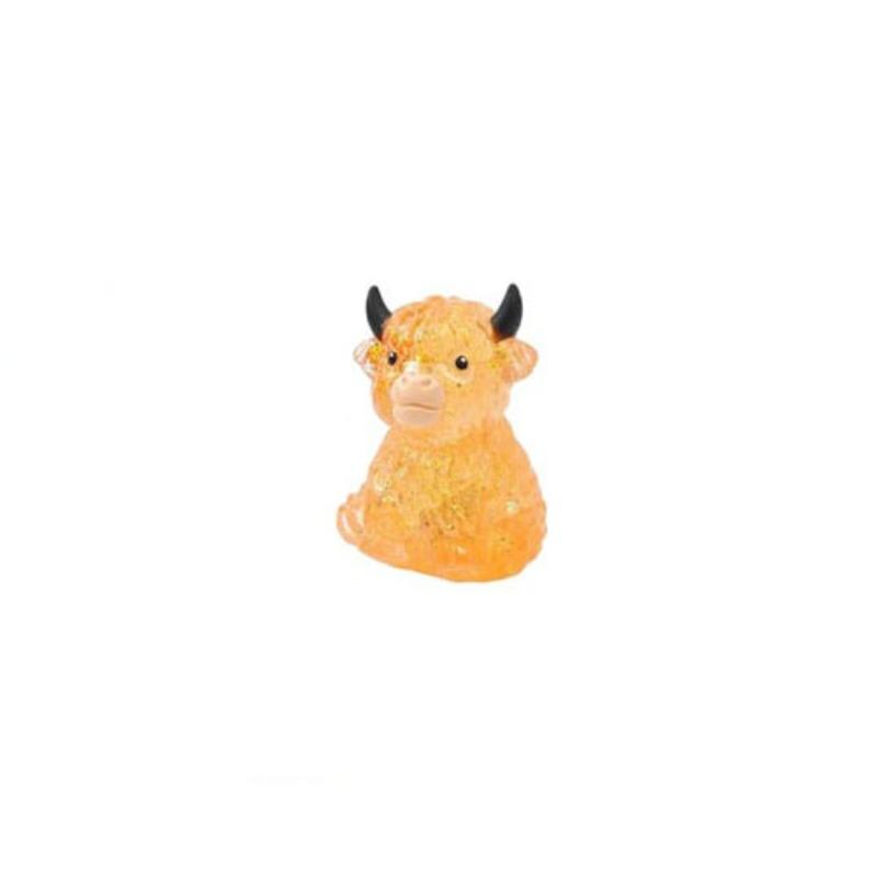 1/2/4 PCS Glitter Highland Cow Squishy Fidget Toy Soft Slow Rising Stress Relief Ball Sparkly Squeeze Sensory Toy For Teens Adults Cow Lovers Desk Relaxation Party Favor