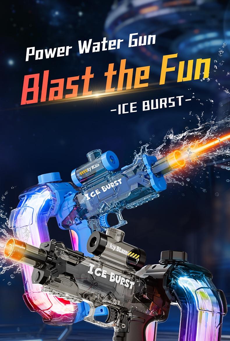 Electric Water Gun with LED Light, Automatic Squirter, Dazzling Outdoor Playtoy for Boys & Girls, Ideal Summer Accessory