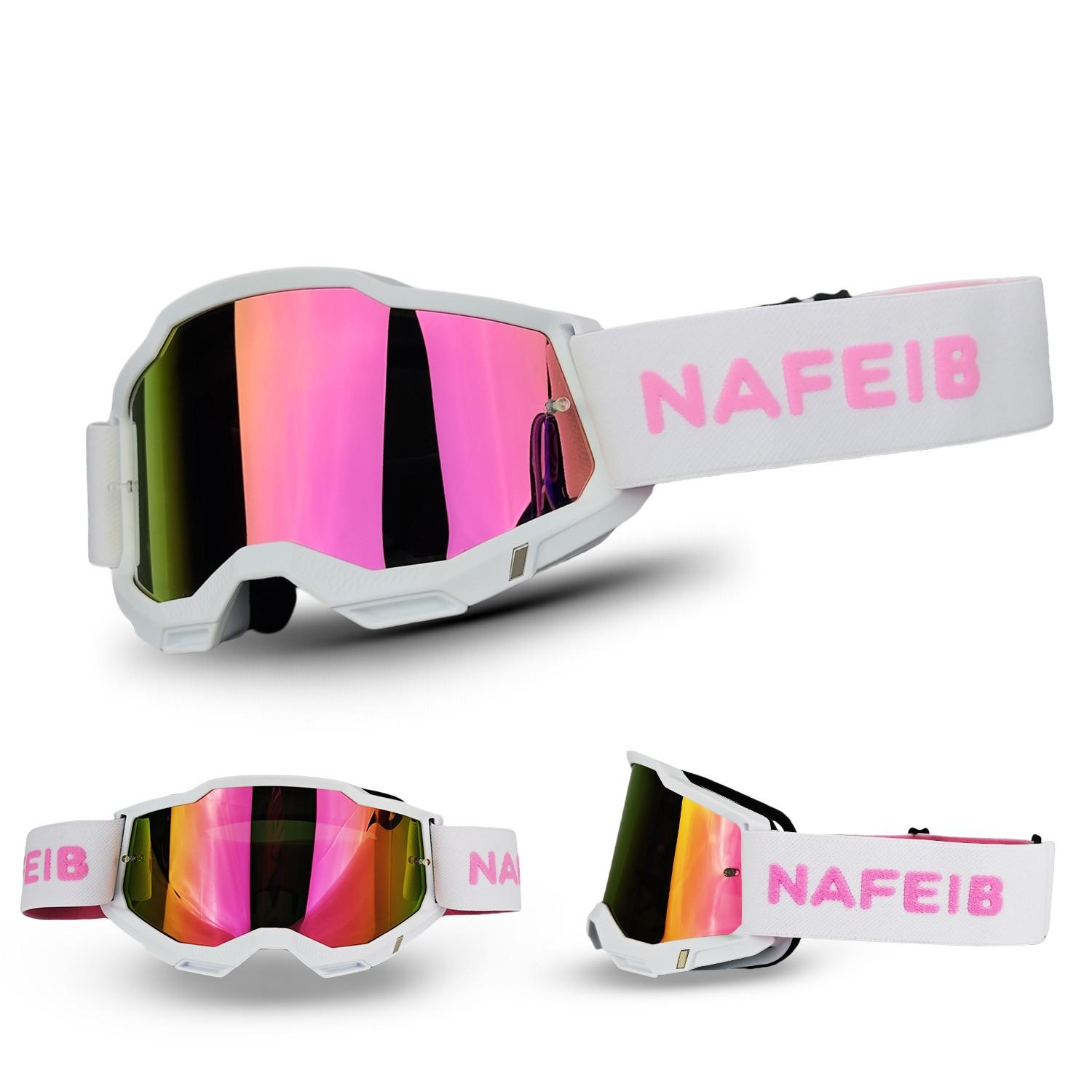 NAFIEB High-Performance OTG Goggles: Compatible with Prescription Glasses, Scratch/Dust Resistant, Airflow System, Secure, Adjustable. For Riding, Skiing. Ideal Holiday Gift.
