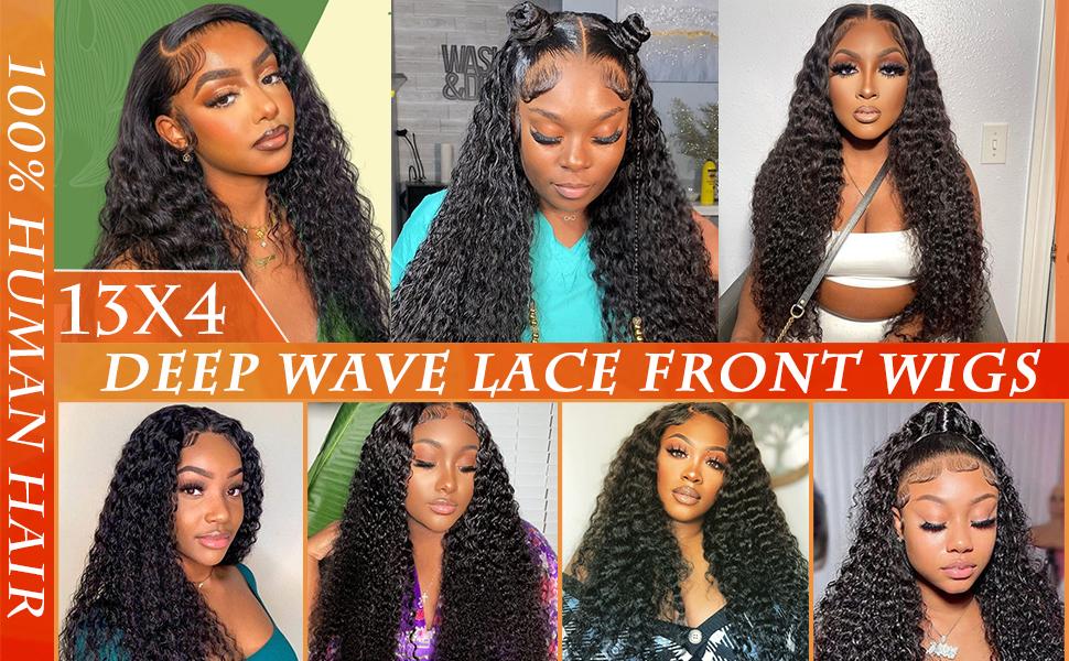 TikTokShopBlackFriday Bling Hair Deep Wave HD Transparent 13x4 Lace Front Human Hair Wig 13x6 Lace Frontal Wigs Brazilian For Black Women 180% Density Natural Color #dealsforyoudays