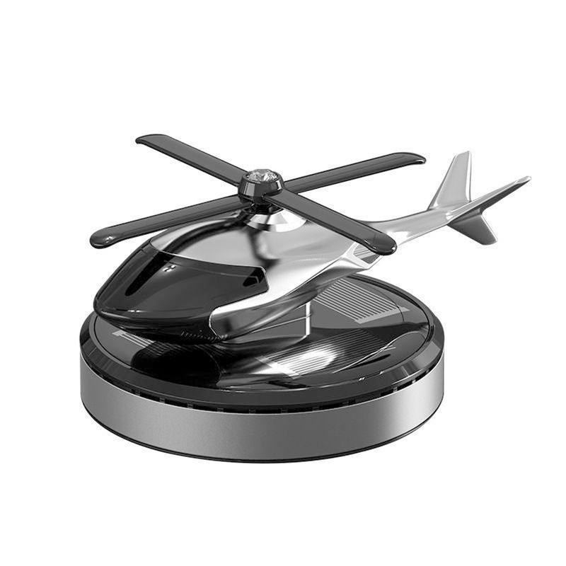 Solar-Powered Car Air Freshener, Rotating Helicopter Aromatherapy Diffuser, Aircraft Aluminum Indoor Decor, Car and Home Diffuser