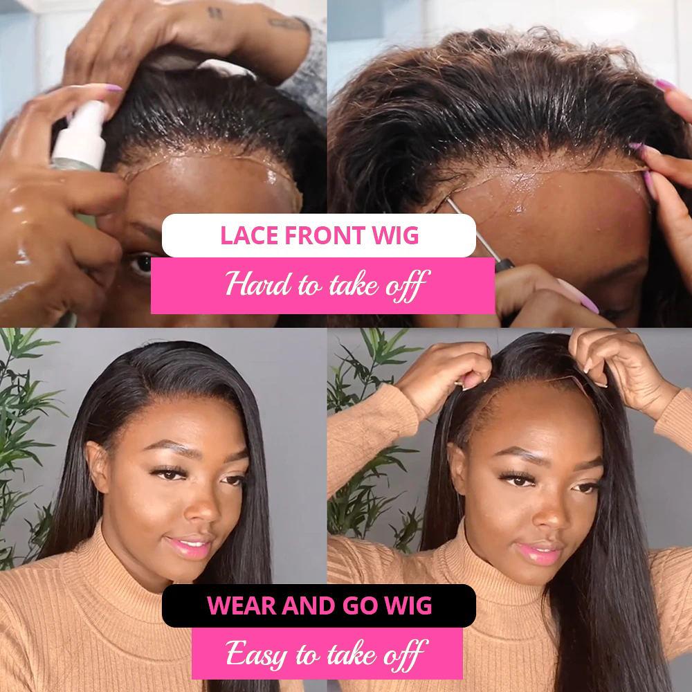 Glueless Wig Lace Frontal Human Hair Wigs 6x4 HD Lace Frontal Wig Ready to Wear 5x5 Lace Closure Wig Human Hair For Women Pre Plucked Bleached Knots Pre Cut Lace