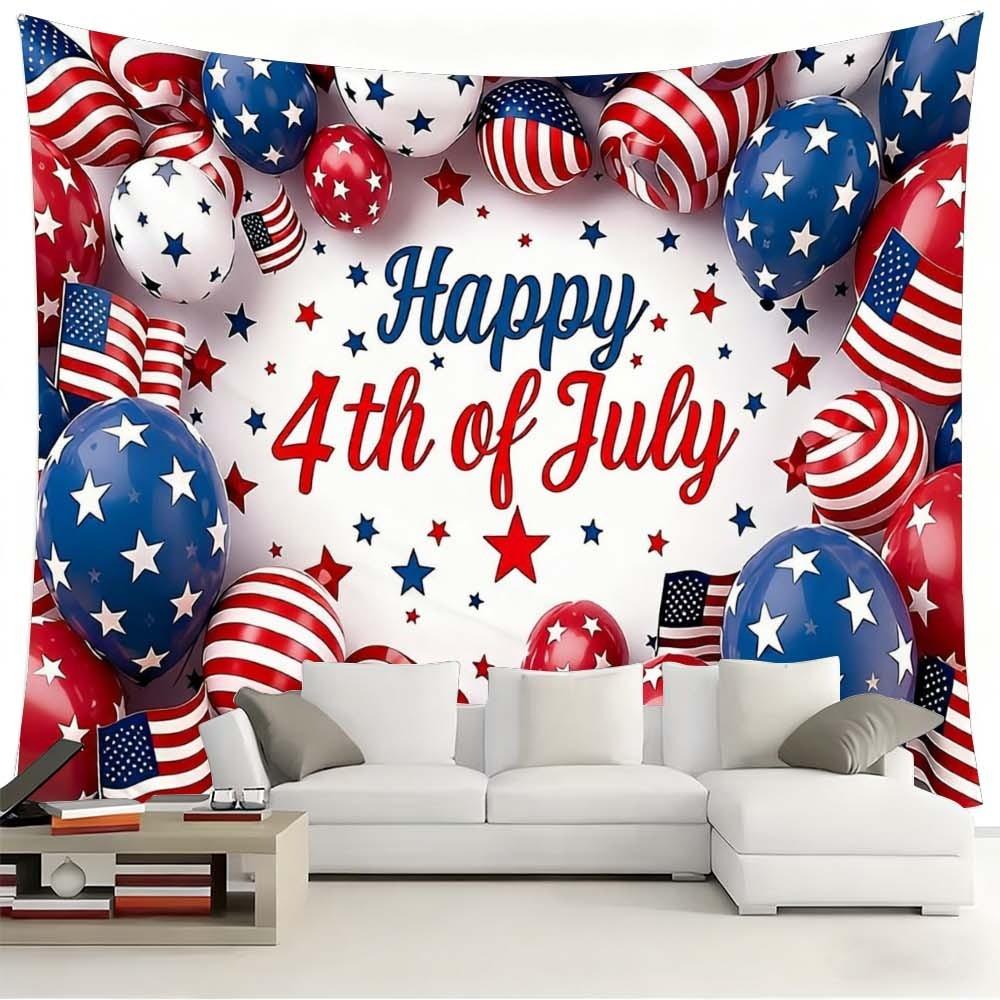 1PC 4th of July Themed Wall Decoration for Living Rooms Bedrooms Vibrant Atmosphere Enhancement for Gatherings Independence Day Celebration Background Hanging Fabric