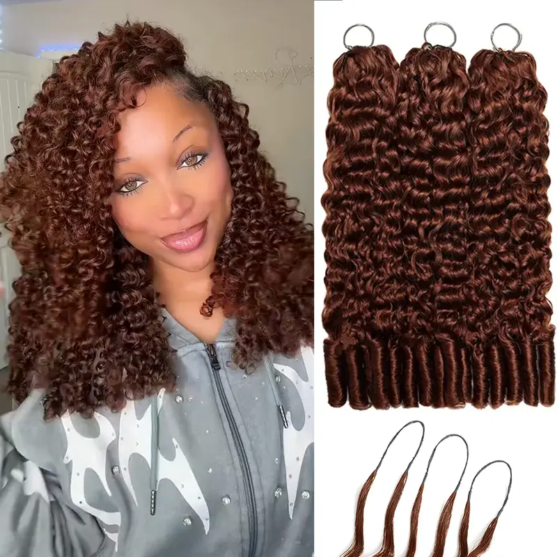 2026 New Remy Burmese Curly Crochet Human Hair #33 - Miracle Knots, Curly Texture, Feathered Ends, Pre-Separated, 50g, 40-Strand Packs, Lightweight, No Tension, Reusable, 4-5 Packs for Full Head Protective Styles, Time-Saving