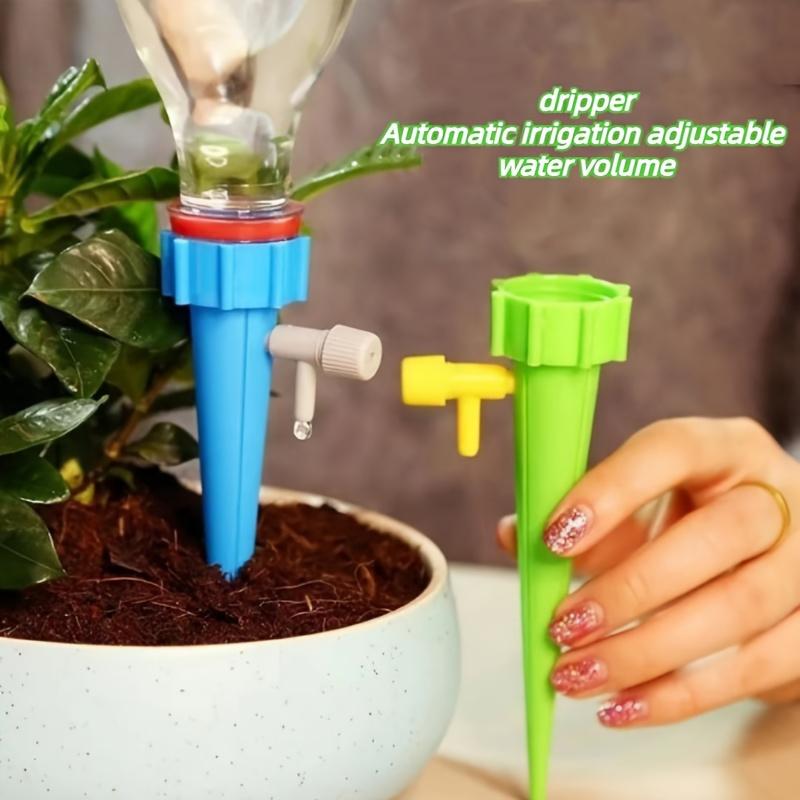 Self-Watering Plant Irrigation System - Automatic Drip Kit with Adjustable Valve Switch for Vacation Mode, Ideal for Indoor, Horticulture, and Office Plants, Assorted Colors