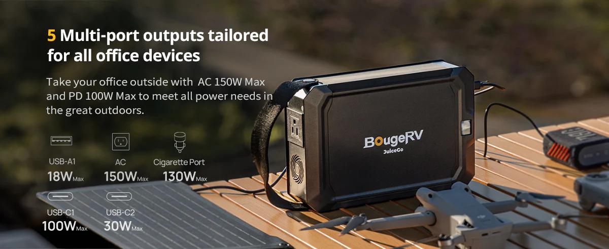 【BougeRV JuiceGo 240Wh Power Station】Portable Carrying BougeRV JuiceGo 240Wh Portable Power Station AC 2024