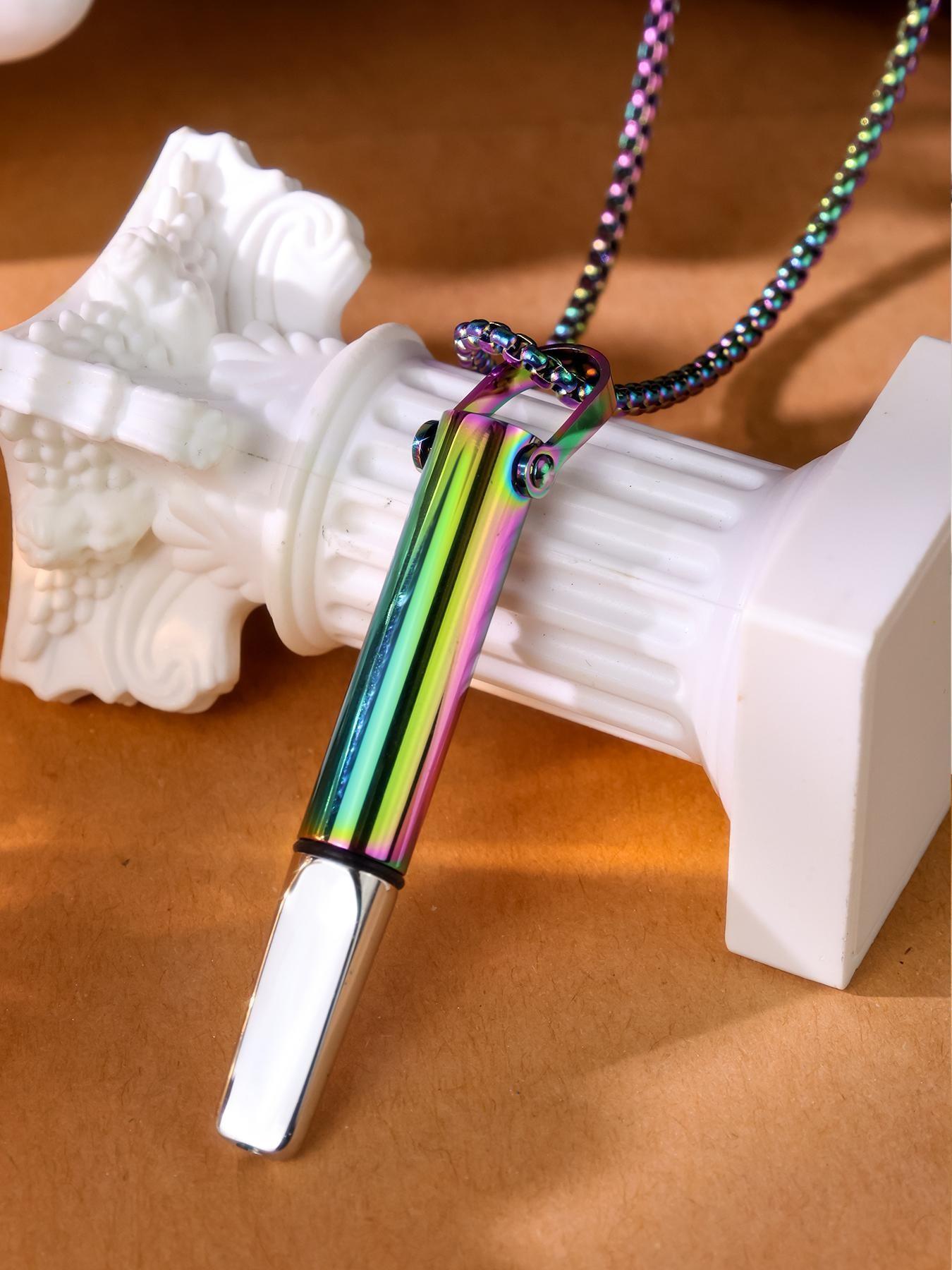 Breath Necklace Stainless Steel Detachable Anxiety Relief Pendant, Mindfulness Breathing, Stress Relief Jewelry, Unisex Gift