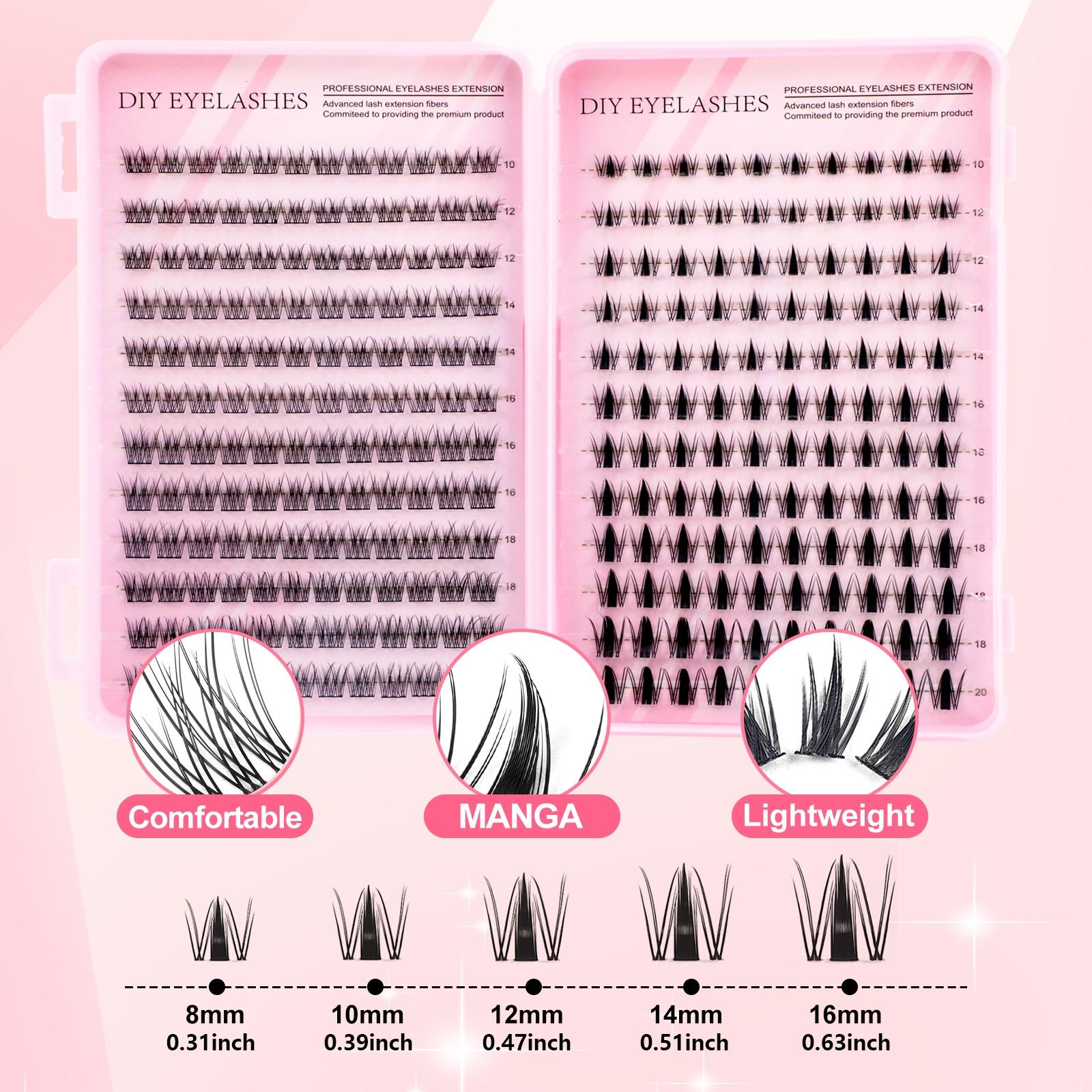 2320PCS Professional and beginner-friendly, easy to use at home. Eyelash Beginner's Kit: A complete set, allowing you to use it at home as easily as a professional. Professional Eyelash Extensions Kit for home use Diy Lash Cluster
