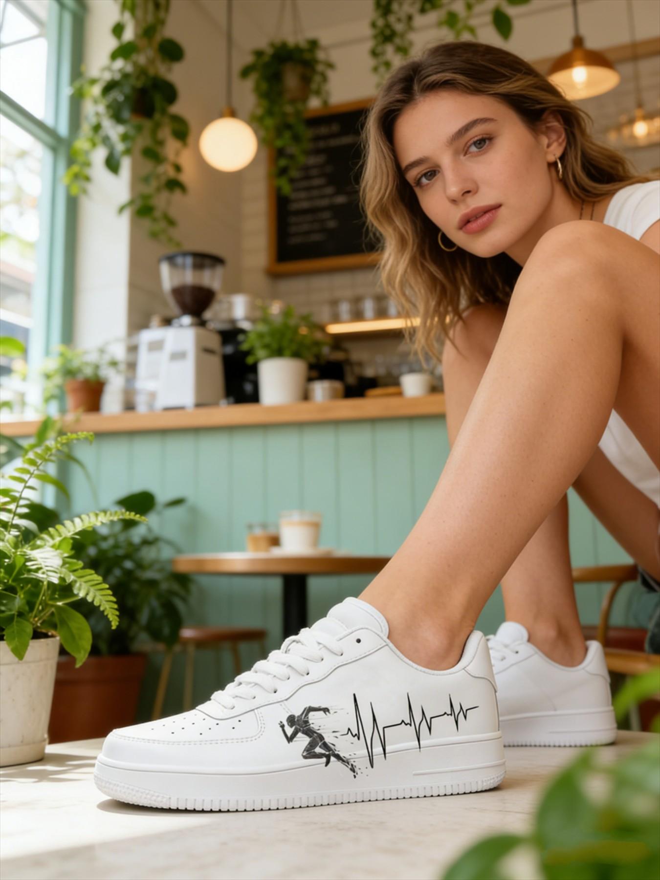 Customizable Pattern Sneakers for Men, Vintage Hong Kong Style, Versatile Casual Shoes, Comfortable and Stylish Footwear