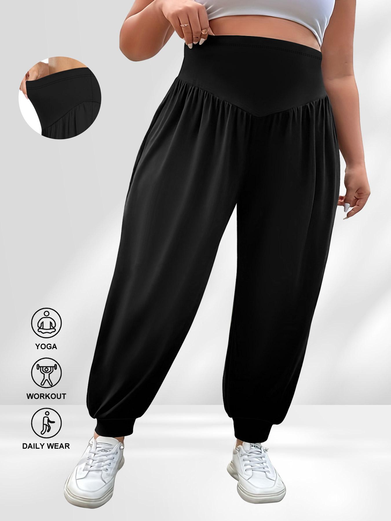 Plus Size Women's Harem Pants, High Waist for All Seasons, Casual Comfortable Loose Fit Fabric, Stylish and Versatile, Boho Fashion Trousers