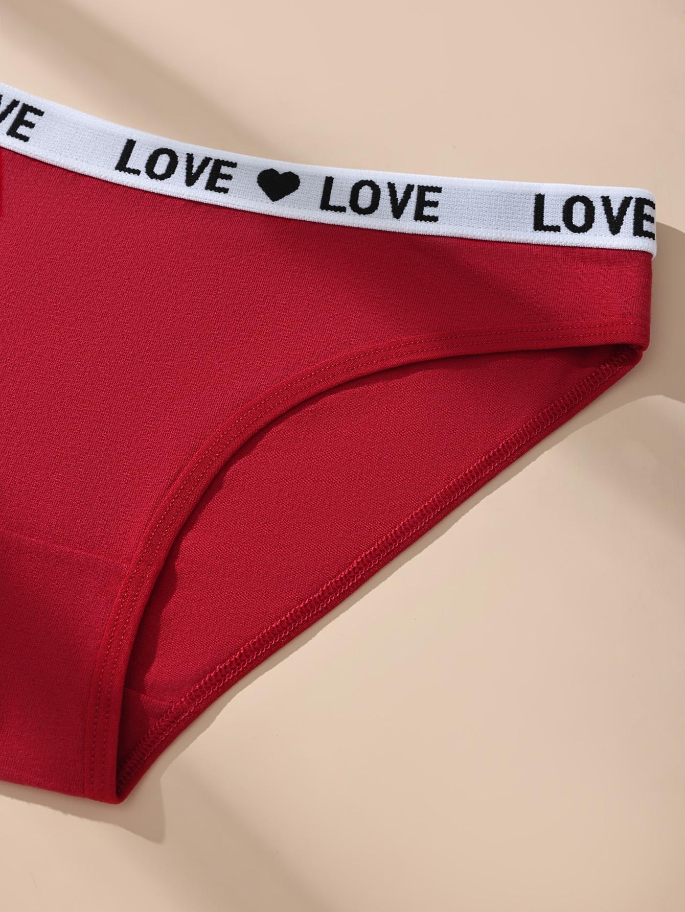 Women's Mid-Rise Brief Panties Multi-Pack, Soft Stretchy Synthetic Blend Underwear with Color Block Letter Print for Everyday Wear, Stretchy Fabric, Mid-Rise Cut