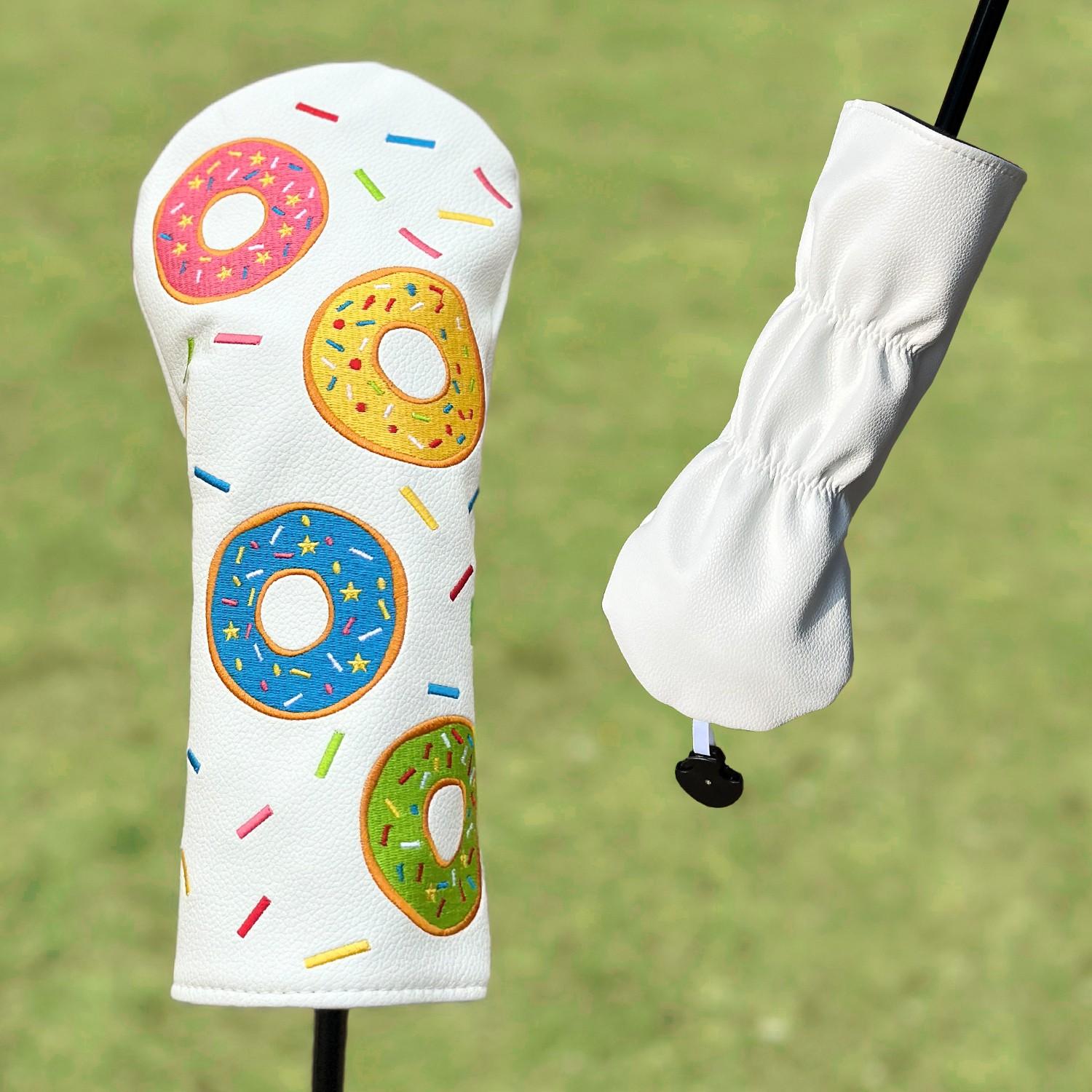 Donut Golf Club Head Cover, 1pc/4pcs Driver Fairway Hybrid Headcovers, Durable Protective Golf Accessories for Golfers