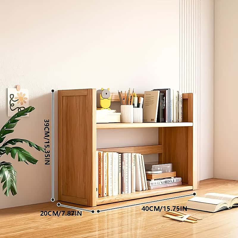 Multi-Layer Wood Bookshelf with Reinforced Back Panel, Space-Saving Storage Rack for Dormitory, Office, Home, Easy Assembly, Durable Design, Home Office Furniture