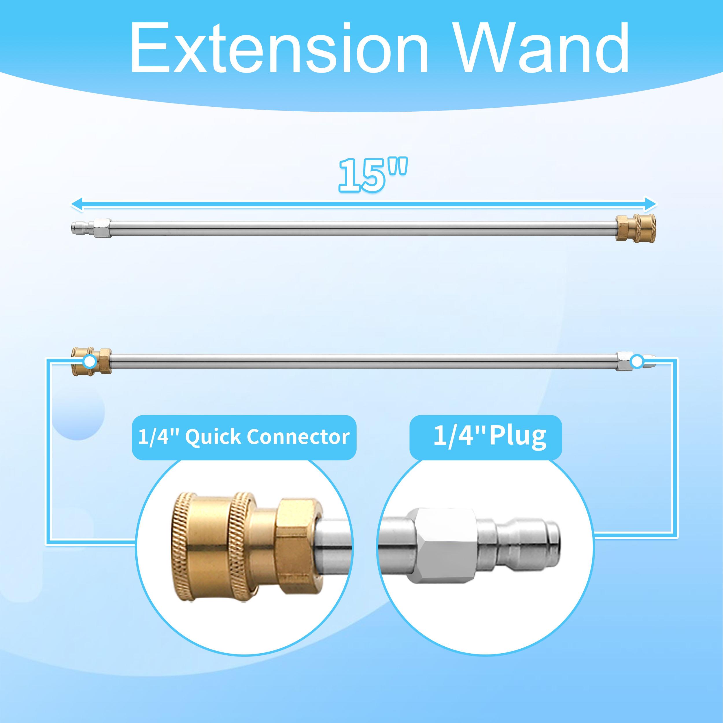 Tool Daily 14” Pressure Washer Surface Cleaner, Stainless Steel Driveway Power Washer Attachment with 4 Wheels, 2 Extension Wands, 4000 PSI，Christmas gifts