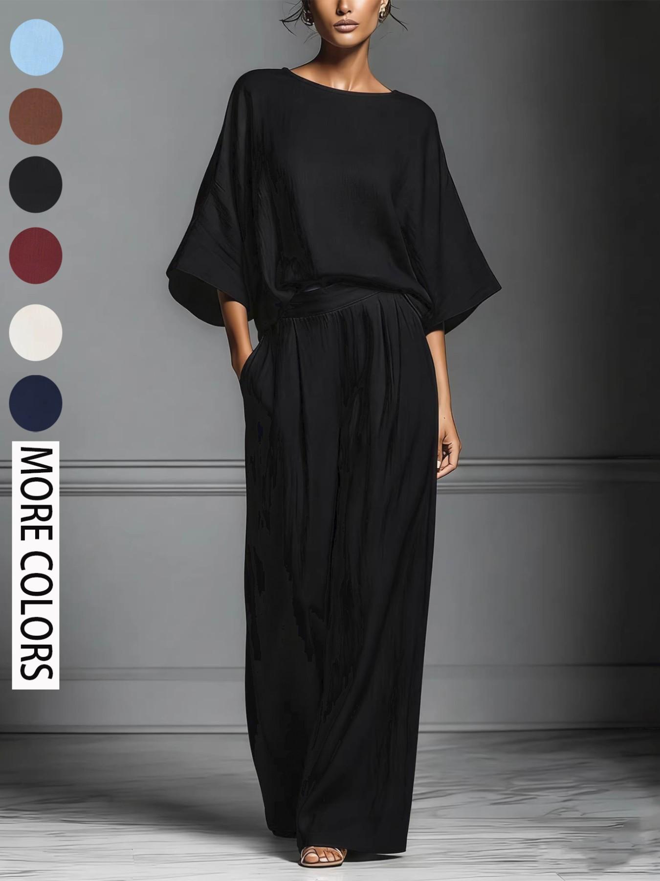 Women's 2026 Summer Bell-Sleeve Loose Clothing Set, Elegant Casual Trendy Outfit for Daily Wear