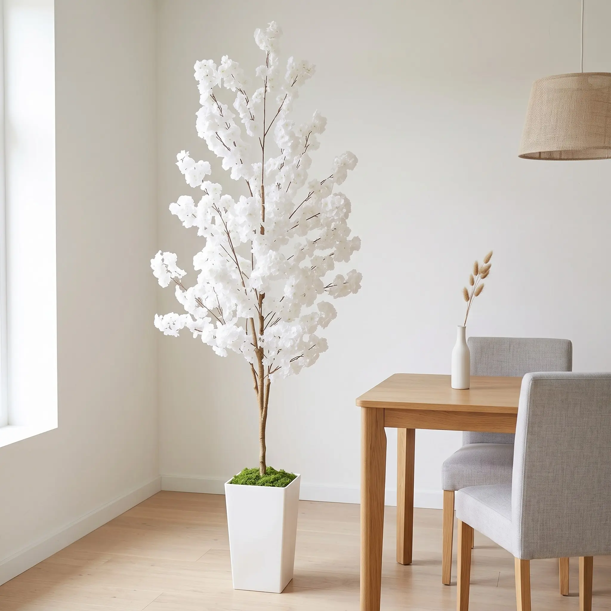 105-220cm 3.44ft-7.22ft Large Artificial Cherry Tree, Decorative Fake Tree, Modern Minimalist Design, UV Protection, Easy Maintenance, Detachable, Indoor Outdoor Decor