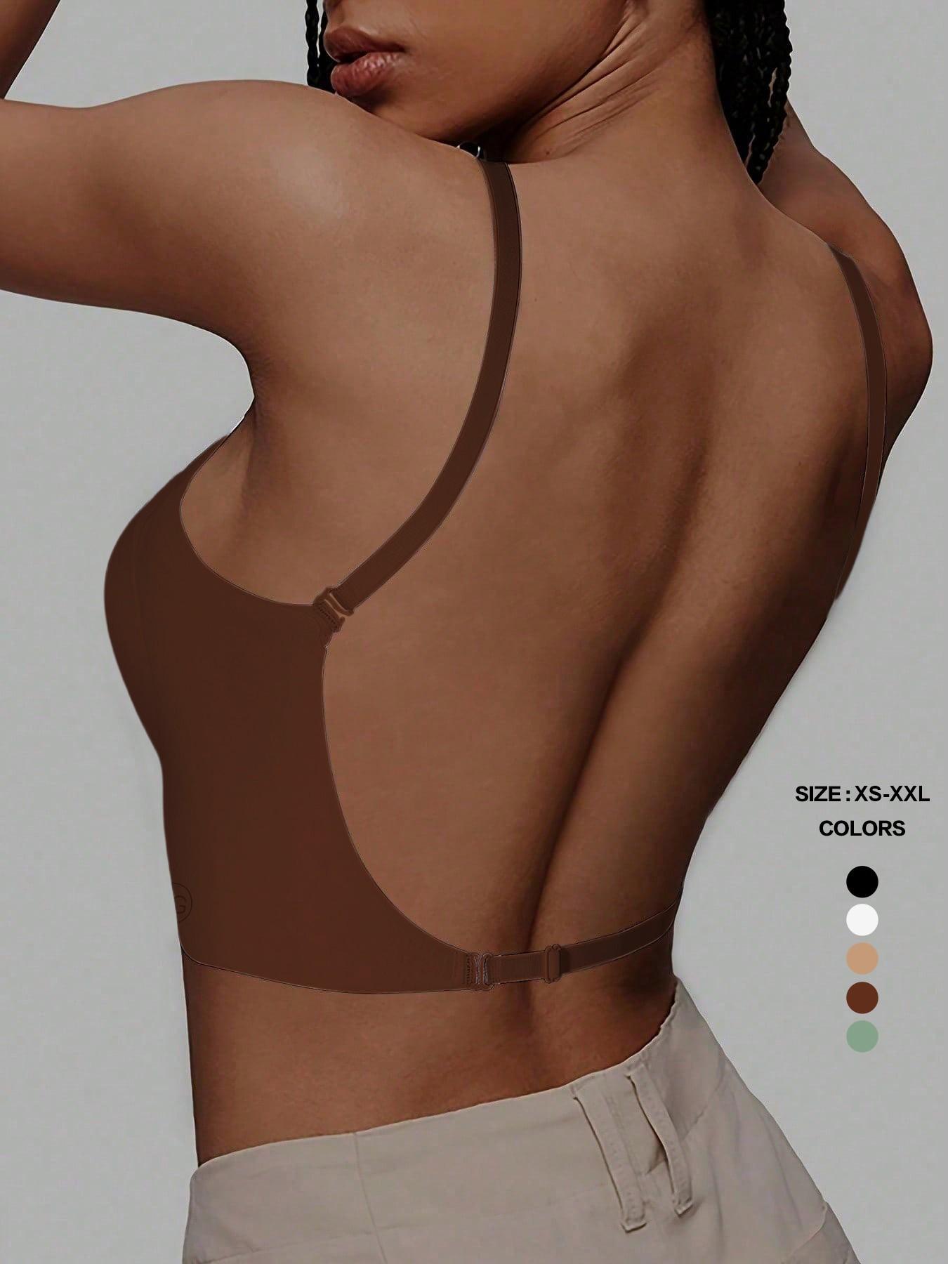 Women's Seamless Backless Bra, Multi-Strap Convertible Strap Wireless Push-Up Bra, Elegant, Chic, Suitable for Wedding Dresses and Party Gowns