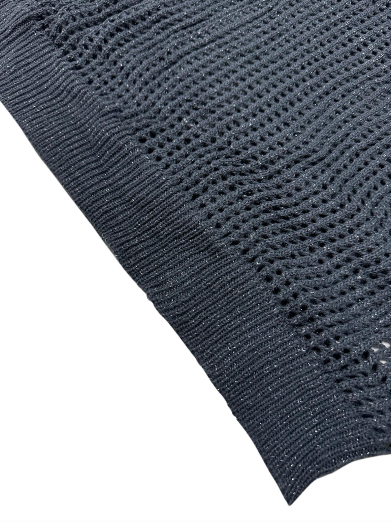 Women's Glitter Hollow Out Sheer Round Neck Sweater Pullover, Casual Long Sleeve Crew Neck Jumper for Fall & Winter, Fashion Ladies' Knitwear for Daily Wear