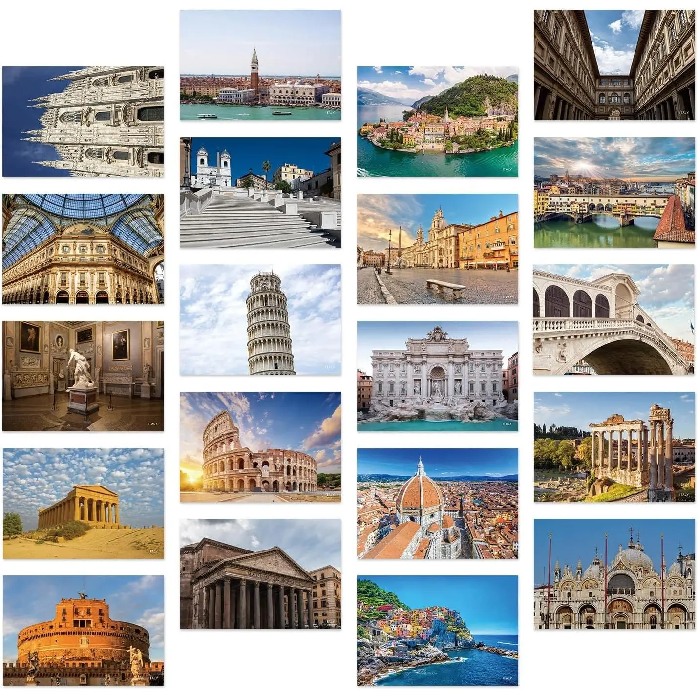 Italy Vintage Landscape Postcards Pack 20pc/Set | Postcards from Around the World Greeting Cards for Business World Travel Postcard for Mailing Decor Gift