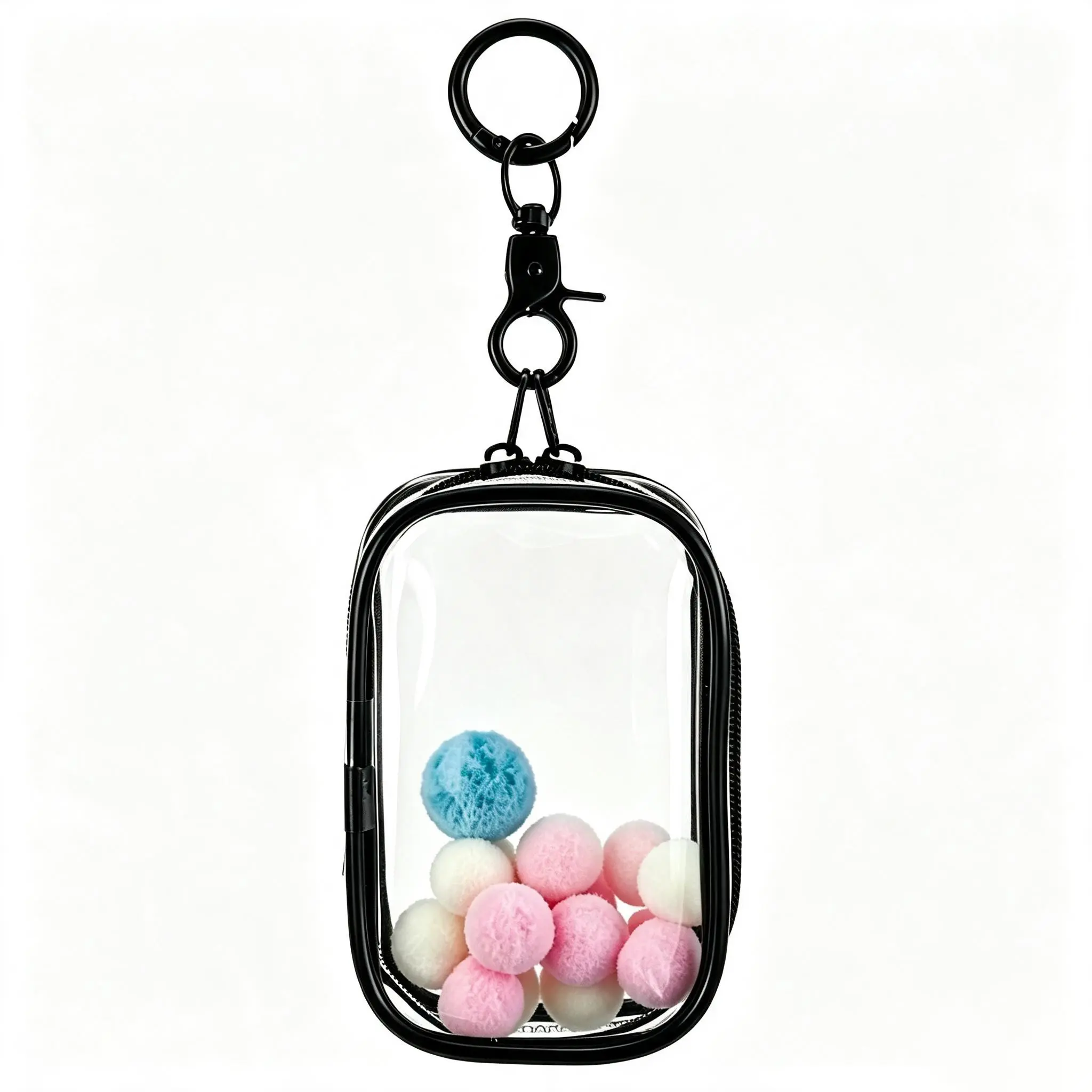 Transparent Figure Display Bag with Keychain – Portable Doll Storage Pouch, Waterproof Blind Box Display Case Keychain Holder, Ideal for Mini Figure & Doll Collectors, Key Chain Accessories
