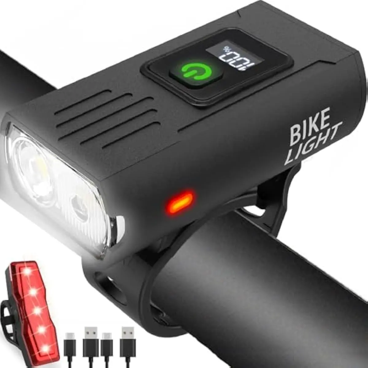 Bike LED Light Set - Lightweight Aluminum Front & Rear Lights, USB-C Rechargeable with 6+4 Modes, Waterproof for Night Riding, Cycling Lovers Christmas Thanksgiving Valentines Day Cycling Accessories, Aluminium, Bikes, Cycling Gear
