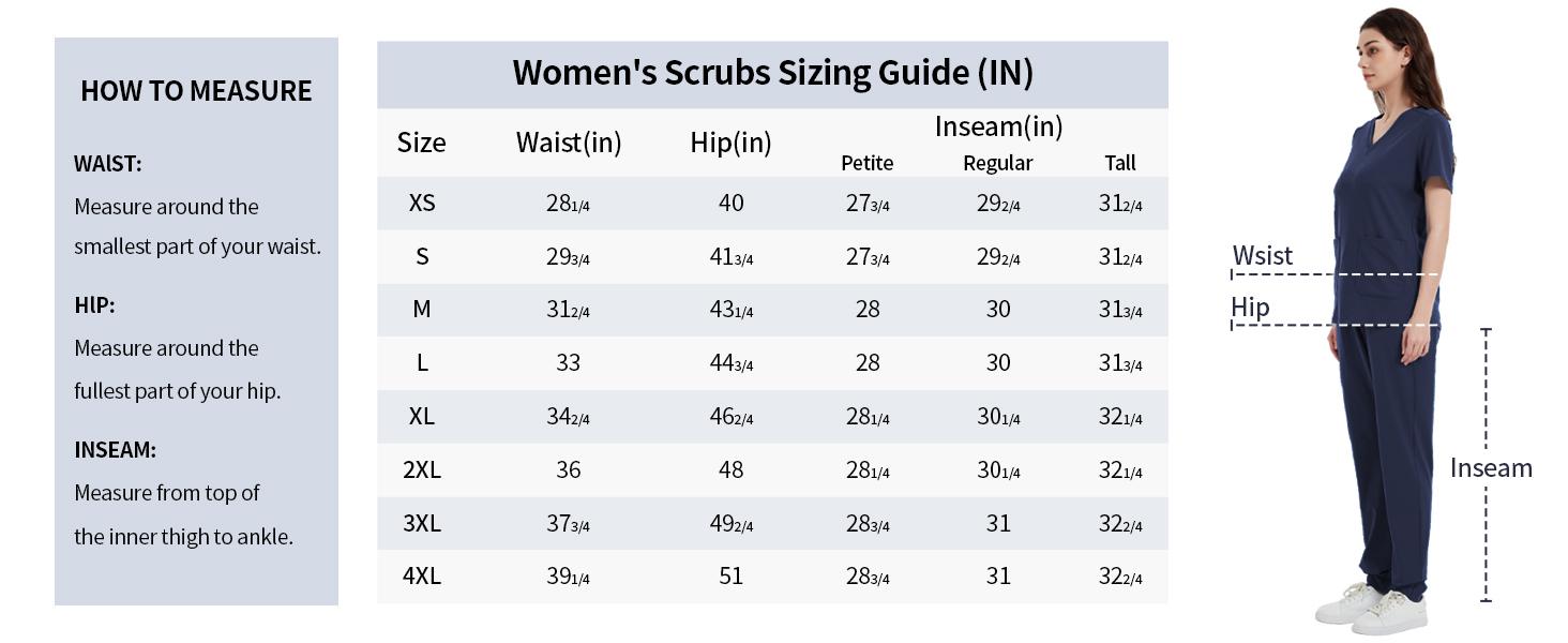 Yoga Scrub Stain Resistant Pant for Women 5 Pockets - Petite Tall Regular Jogger Scrubs, Comfort Stretch