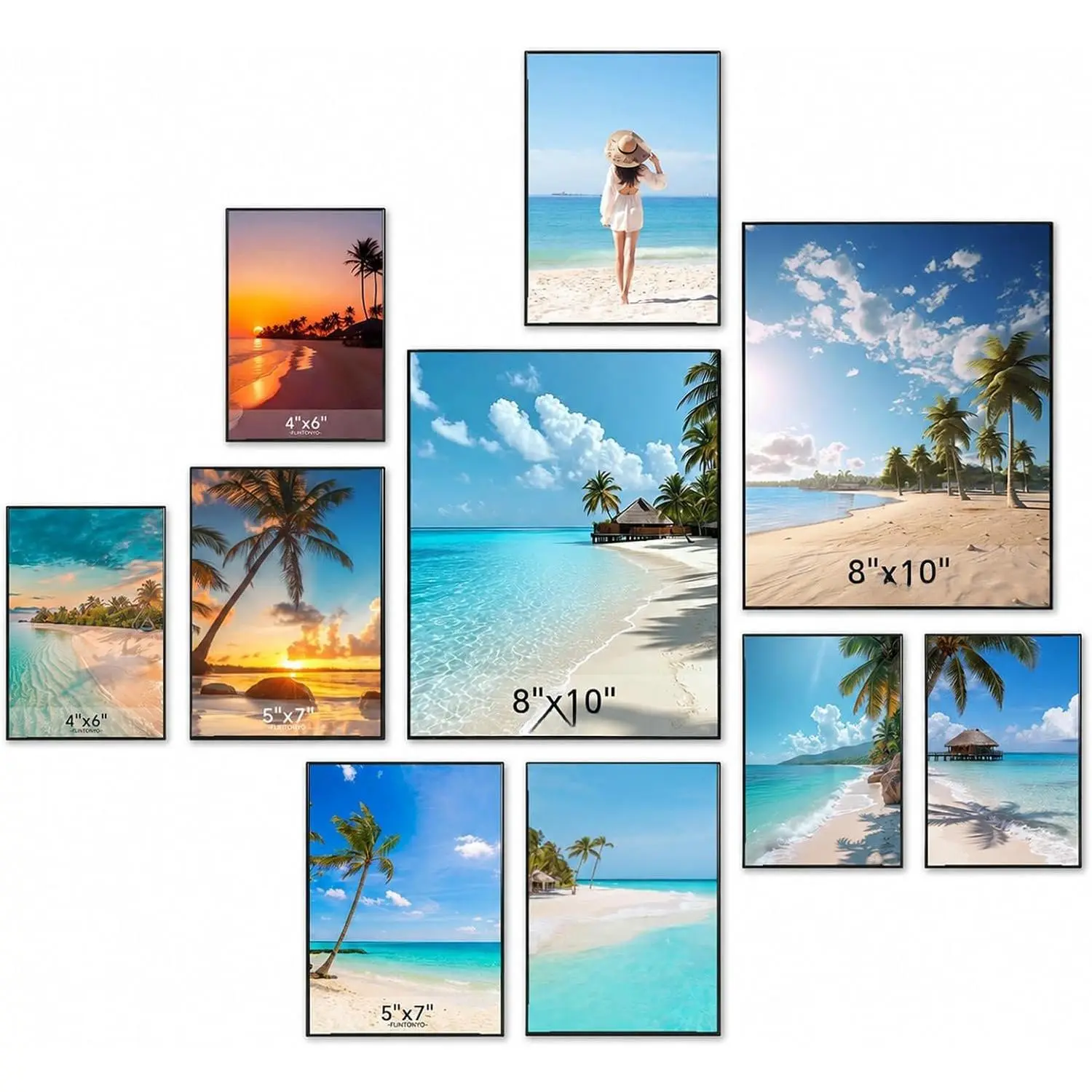 10 Pack Picture Frames Collage Wall Decor | Gallery Wall Frame Set for Wall Mounting or Tabletop Display, Multi Sizes Including Four 4x6, Four 5x7, Two 8x10, Black
