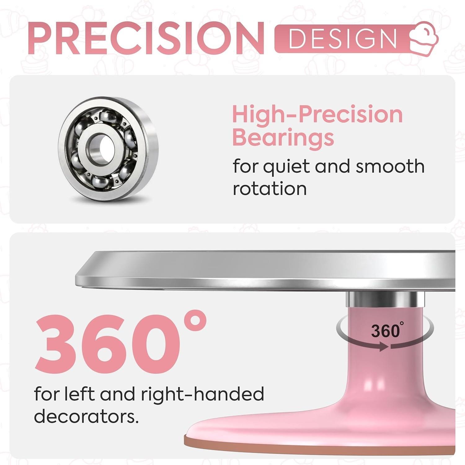 Aluminum Cake Stand, Rotating Cake Display Tray, Round Decorative Turntable, Bakery Showcase Holder, Birthday Wedding Party Accessories