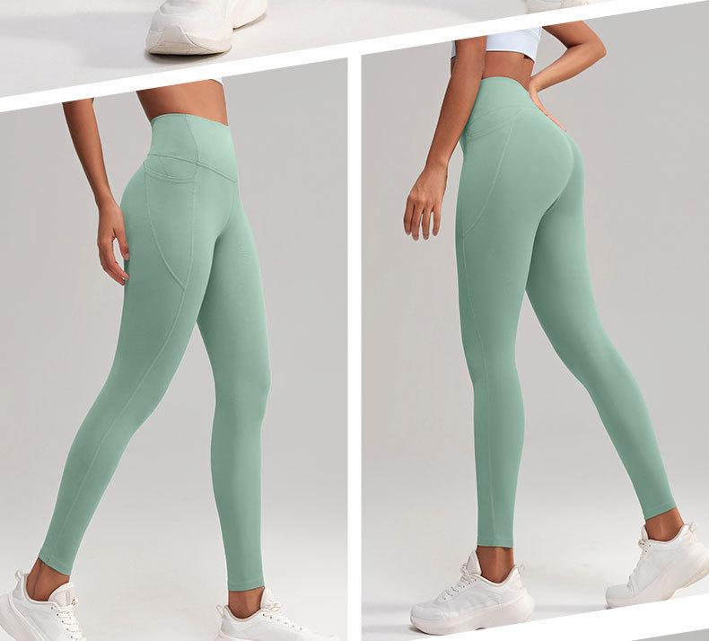Skin-friendly, naked-feel yoga pants, elastic shaping, high-waisted, butt-lifting fitness pants for women, quick-dry tight pants for outdoor sports