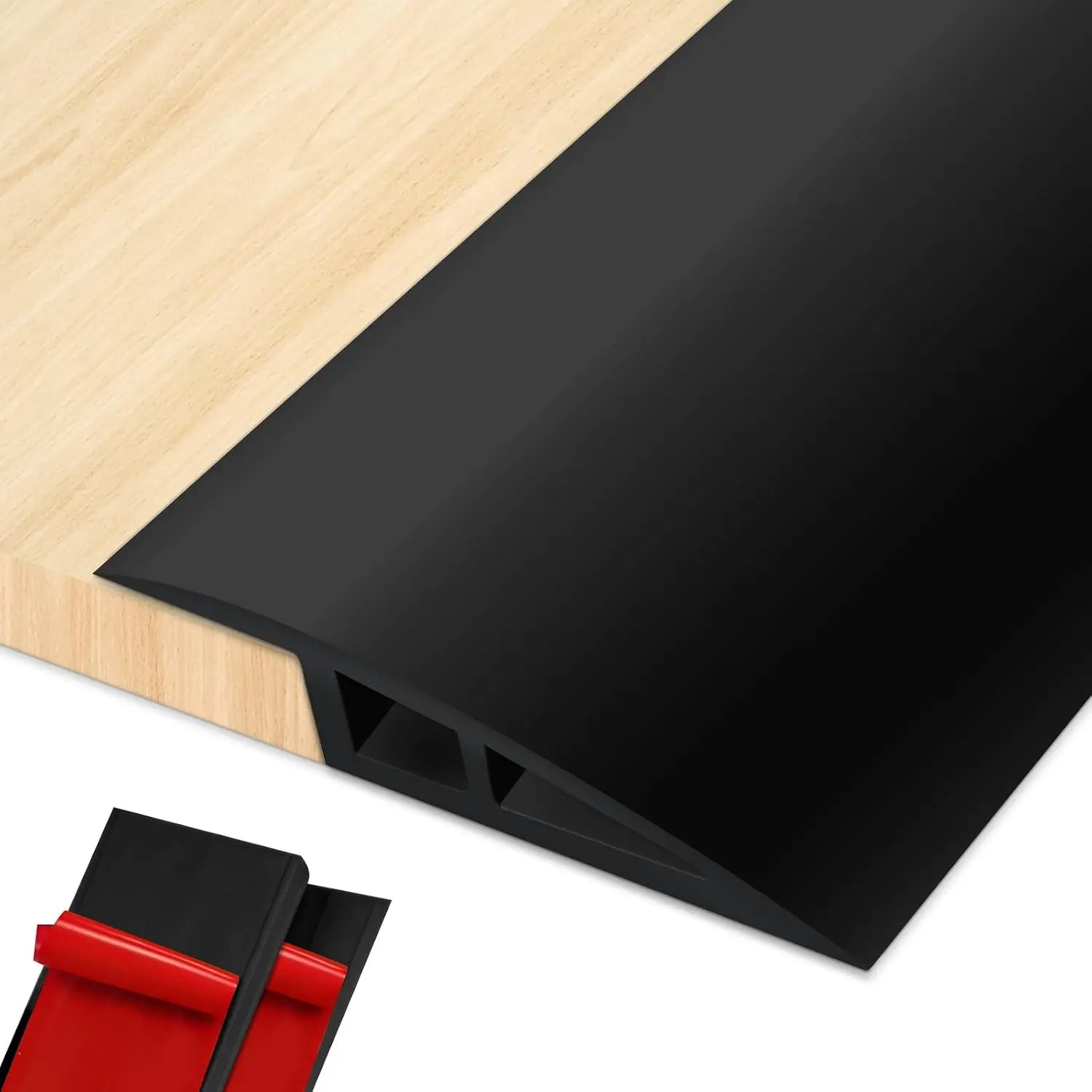 Vinyl Floor Transition Strip Door Threshold Self Adhesive 36 inch Edge-Reducer Transition Strips for Doorways Floor Black
