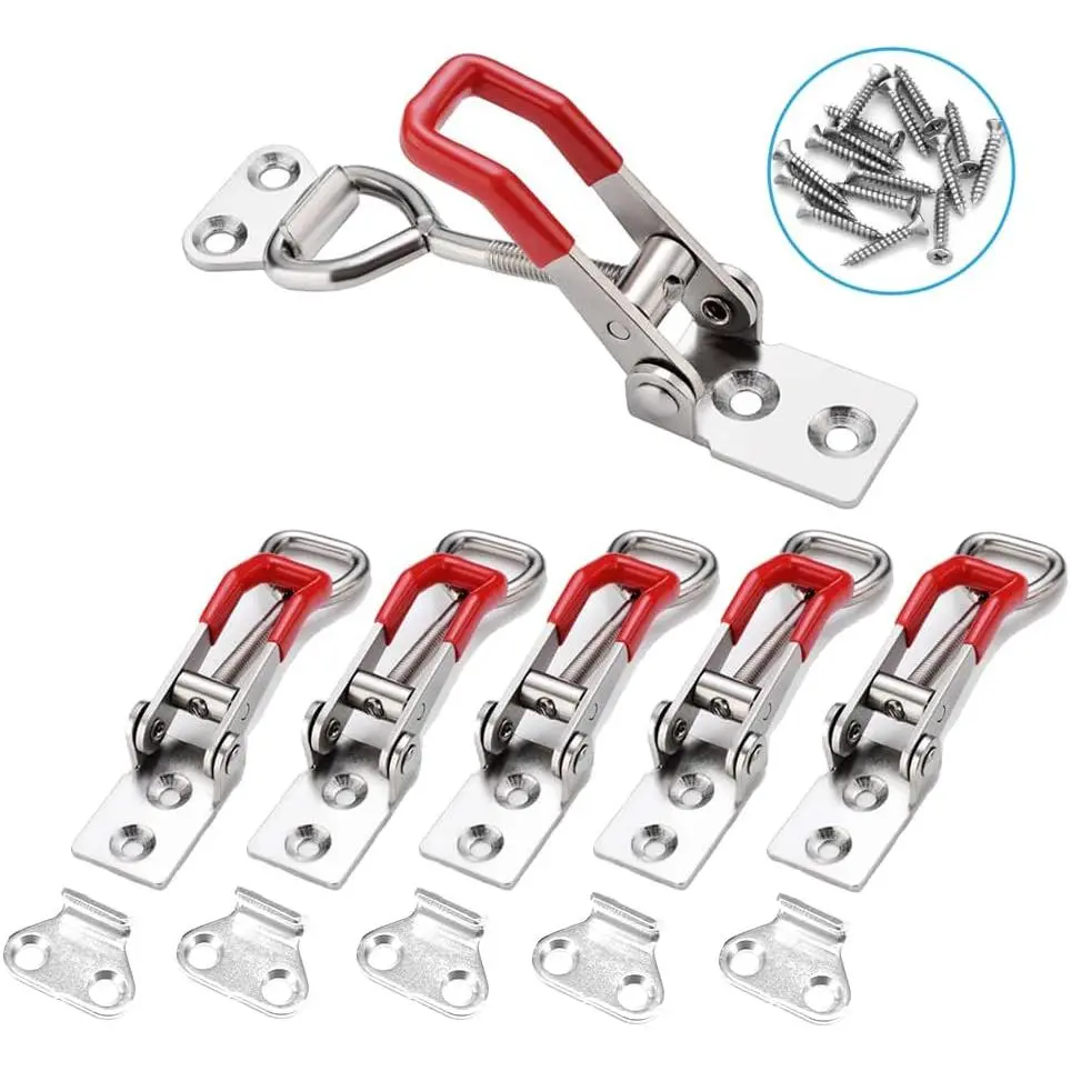 6-Pack 4001 330Lbs Holding Capacity Toggle Latch Clamp with Screws | Adjustable  Latch Clamps 150Kg Quick Release Pull Latch for Various Tool Box