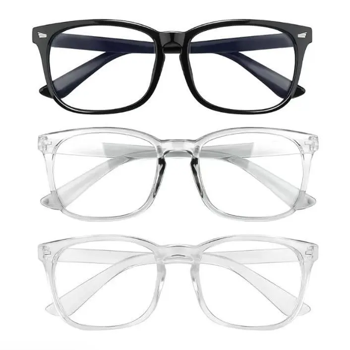 Women's Blue Light Blocking Reading Glasses - Trendy Rectangular Lightweight Polycarbonate Frames, Anti-UV, Screen Viewing Stylish Trendy Eyewear (Light Black+Clear Lenses)