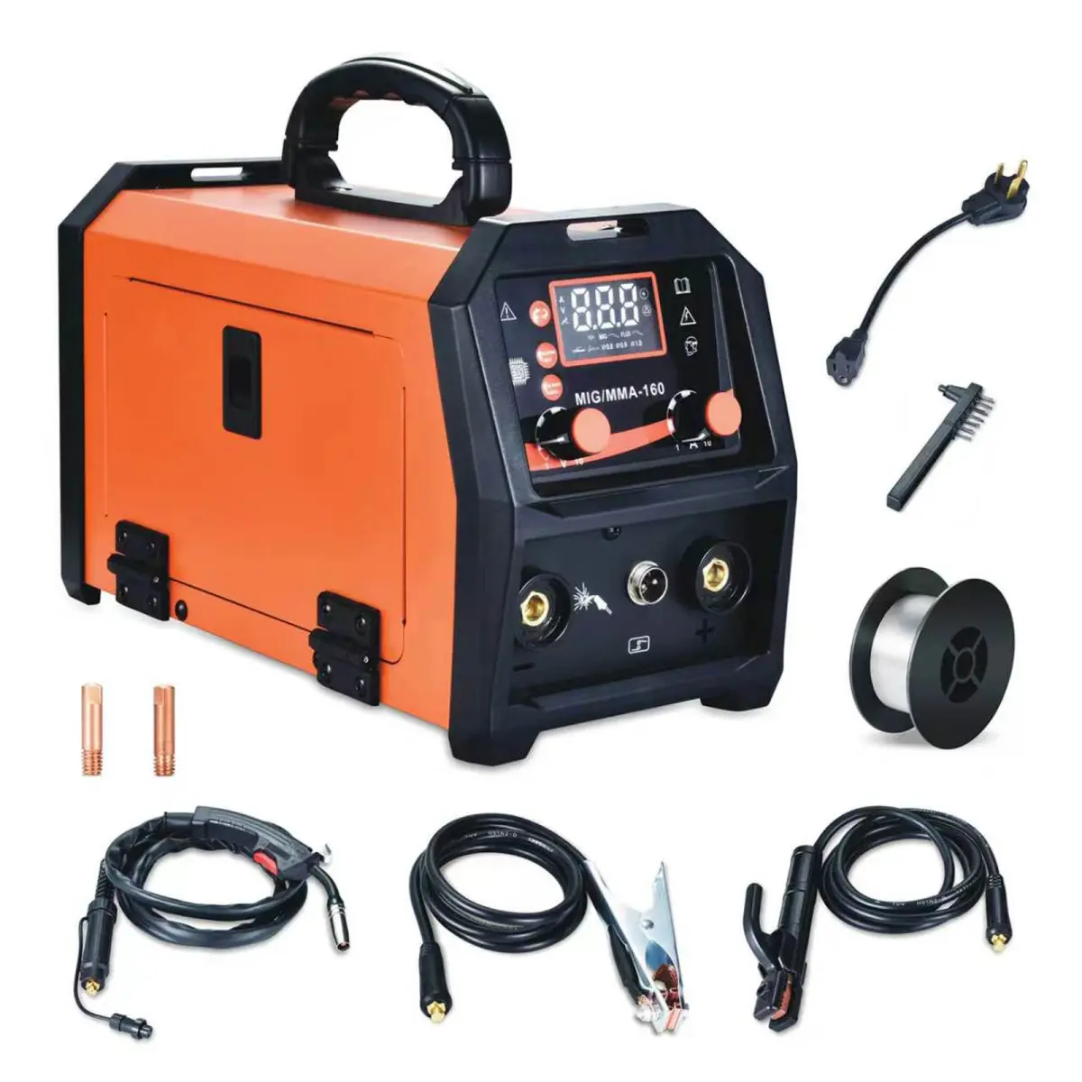 MMA MIG 160A Welder, 4 in 1 Portable Inverter Welding Machine, Dual Voltage Multi-functional Electric Welding Equipment for Household & Workshop