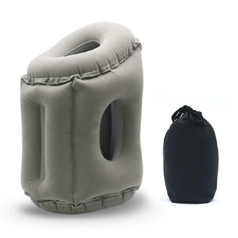 Portable Inflatable Nap Pillow for Airplane Train Long Distance Travel, Lumbar Support Rest Cushion, Comfortable Midday Sleep Aid