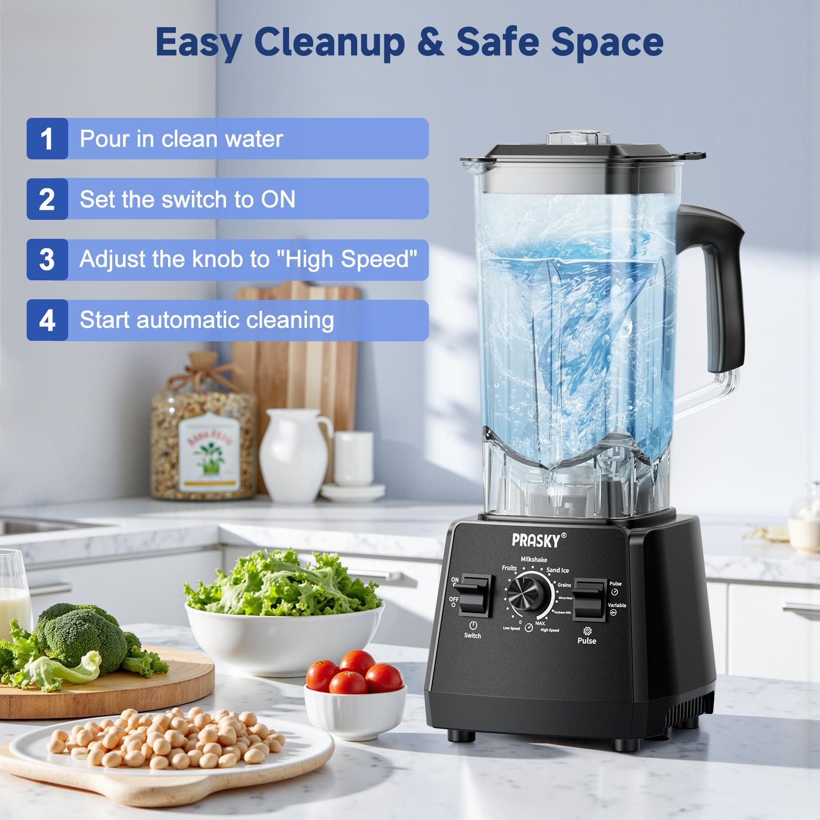 Prasky 102oz 2in1 Blender and Grinder for kitchen use, 2 Cups Large capacity Powerful Kitchen Blender 68oz BPA-Free 2 Containers Countertop Blenders, Crush Ice, Makes Sauces&Smoothie, Grinds Coffee& Spices - Ideal for Frozen drinks & daily blending needs