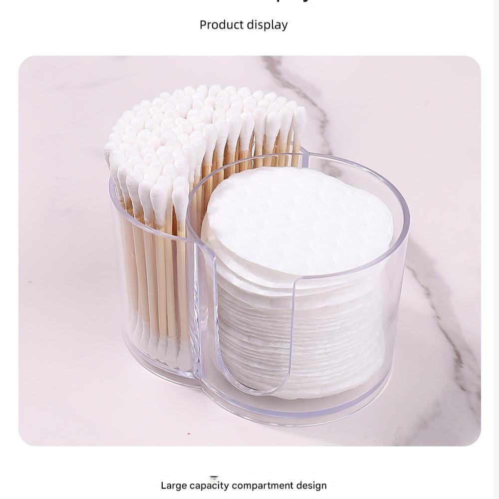 Desktop Cotton Swab Organizer, Two-In-One Makeup Remover Swab Box, Dual Hole Toothpick Holder, Desktop Storage Solution
