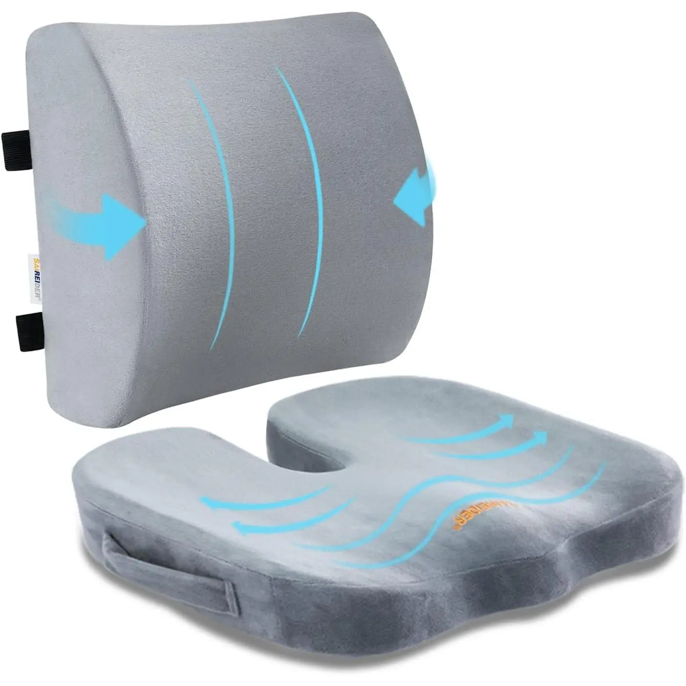 Seat Cushion&lumbar Pillow-grey