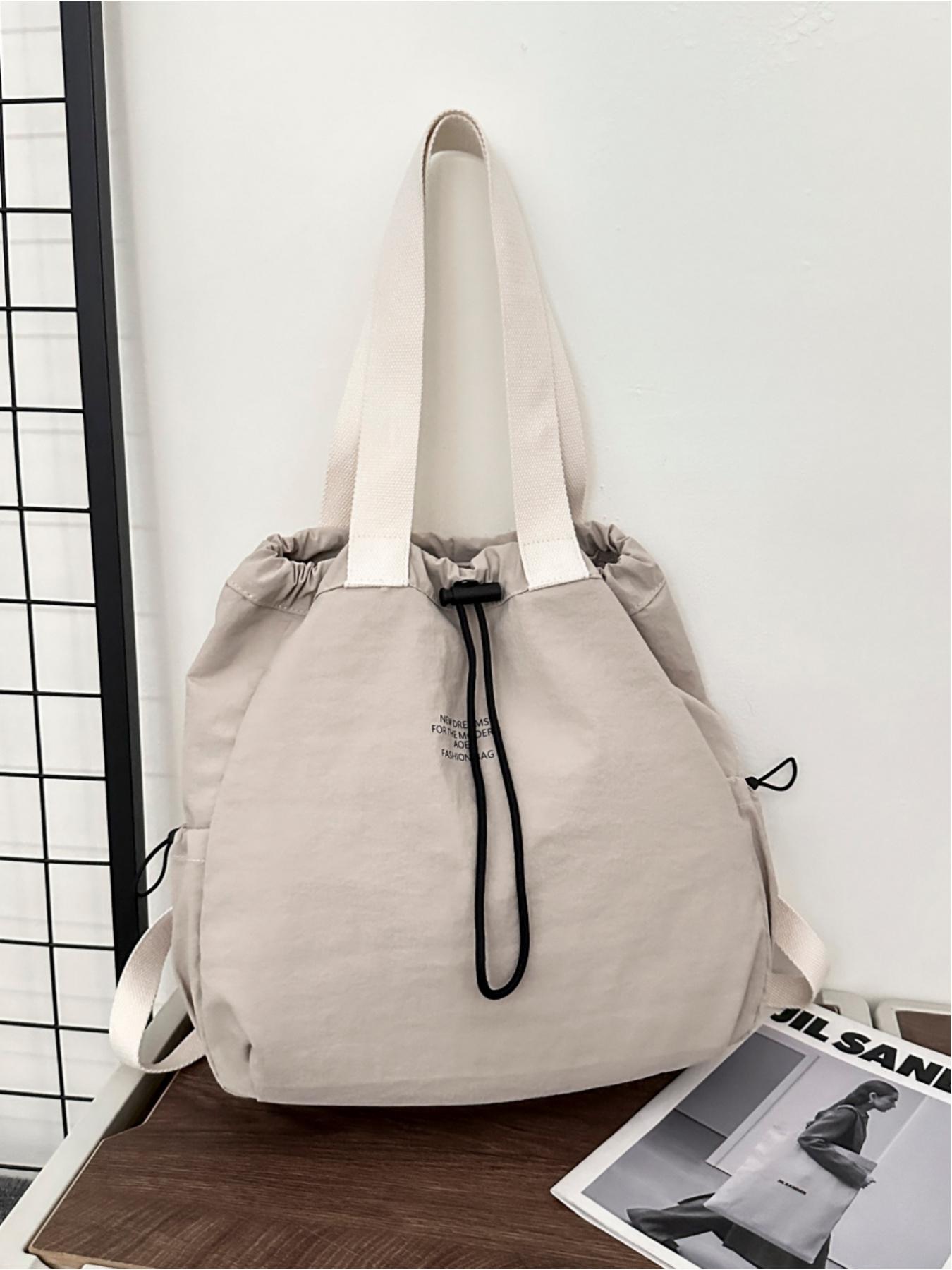 Multifunctional 3-way drawstring bag, lightweight canvas, large capacity, can be used as a backpack, shoulder bag, handbag, Sling backpack, versatile in multiple colors, suitable for commuting, casual wear, and everyday use, ideal for school, work