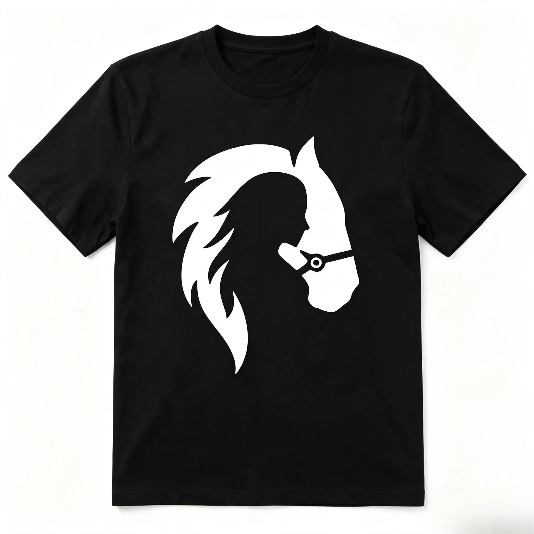 Horse And Woman Silhouette Graphic Cotton T-Shirt, Oversized Comfort Fashion Outfit, Cute Equestrian Casual Top, Perfect Valentine's Day Holiday Gift for Lovers, Family and Friends For Him Her