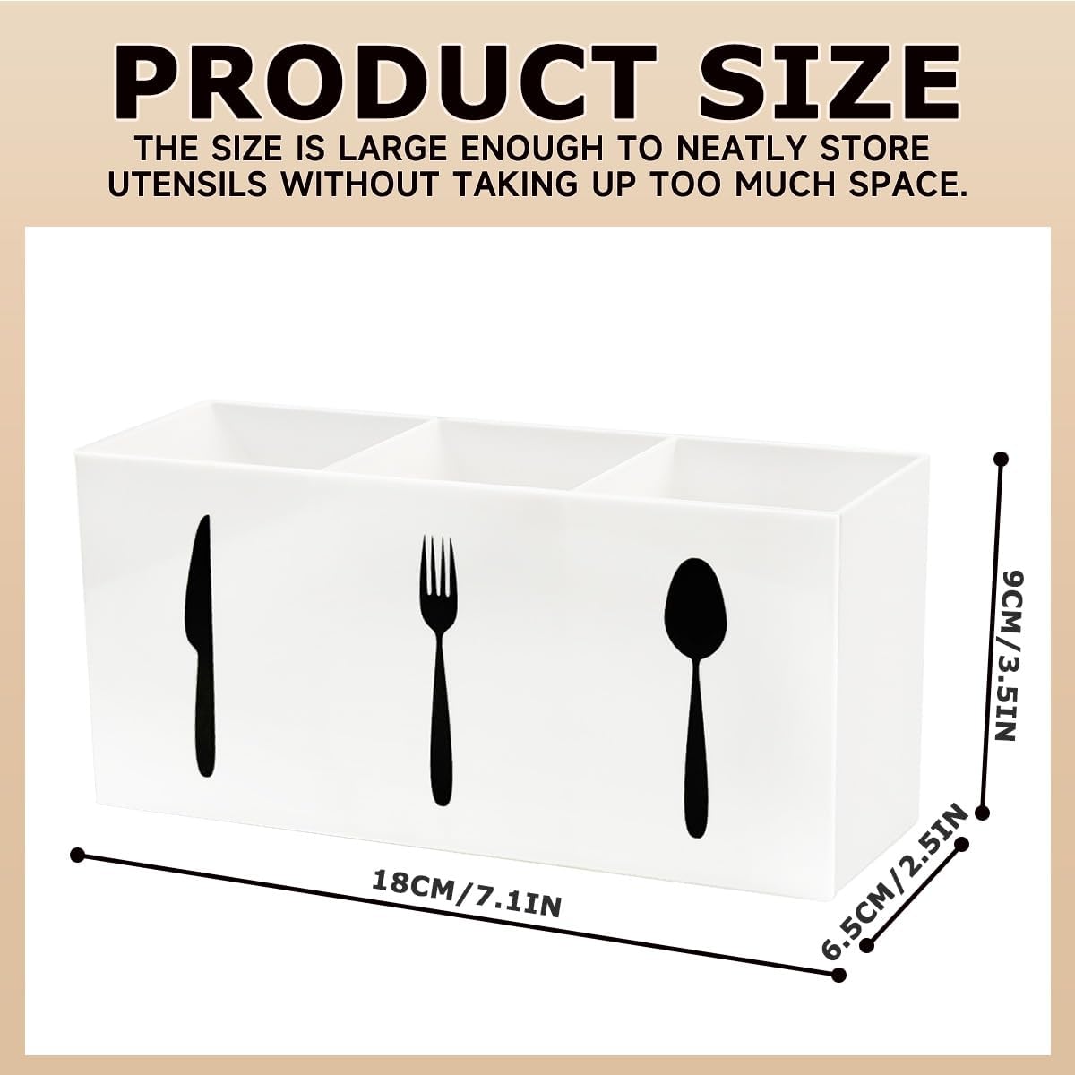 Silverware Holder for Party,Spoon and Fork Organizer |  Silverware  with Labeled Compartments,Keeps Cutlery Tidy  Countertops or in Drawers,Wipes Clean Easily