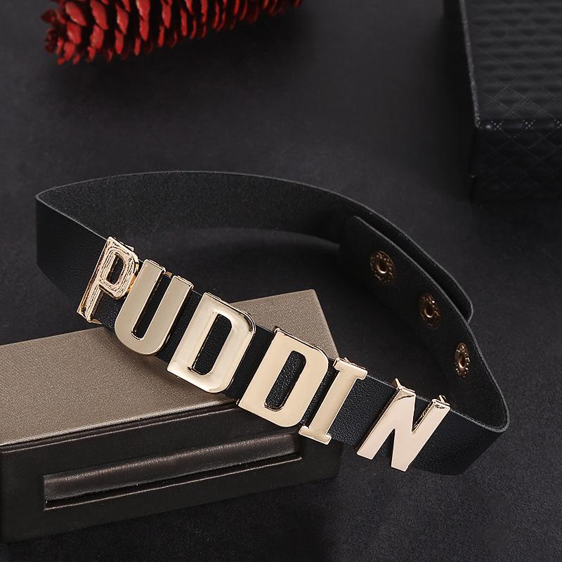 Women's Harley-Style Leather Short Neckband Choker Necklace with Letter Print - Punk Look Cosplay Accessory for Daily Party Outfits, Adult Use, Choker Fit